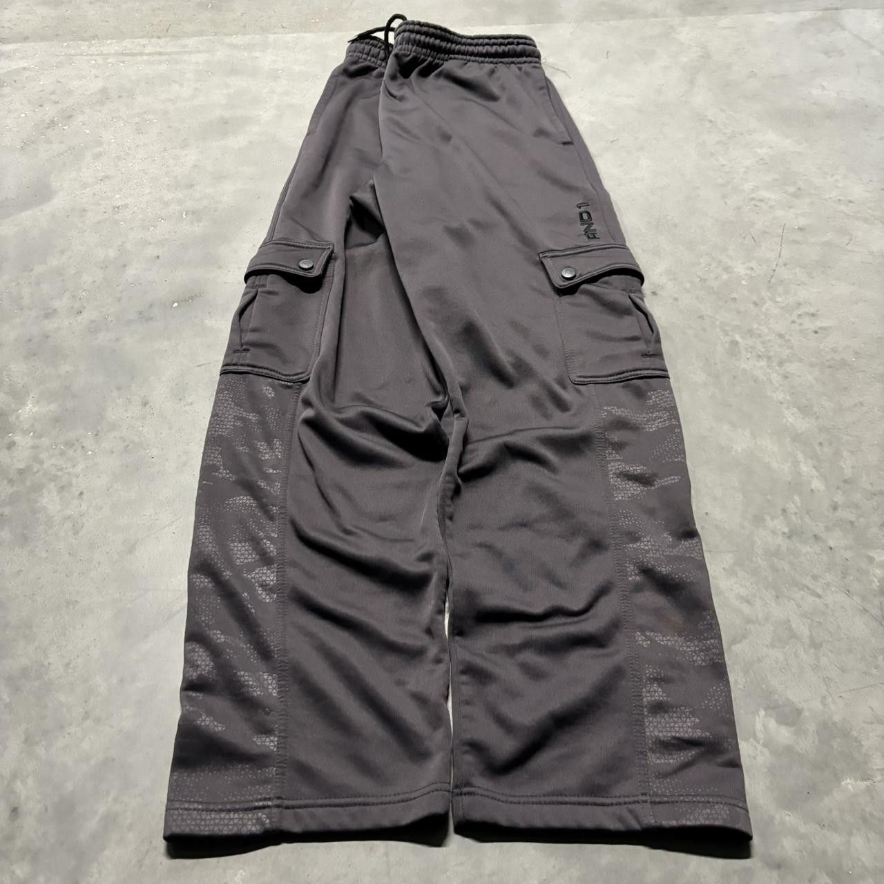 Japanese Brand × Vintage Crazy Vintage Y2K/2000s Grey Skater Athletic Drill Cargo Sweatpants! Size US 34 / EU 50 - 3 Thumbnail