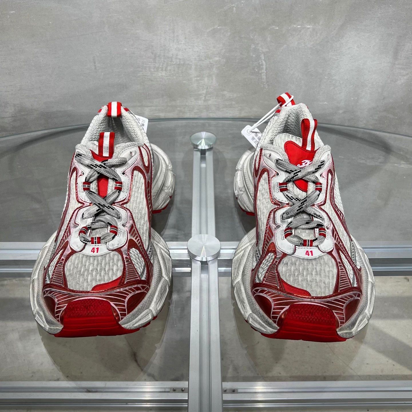 Balenciaga Balenciaga 3XL Distressed White & Red Dad Shoes EU41 Size US 8 / EU 41 - 1 Thumbnail