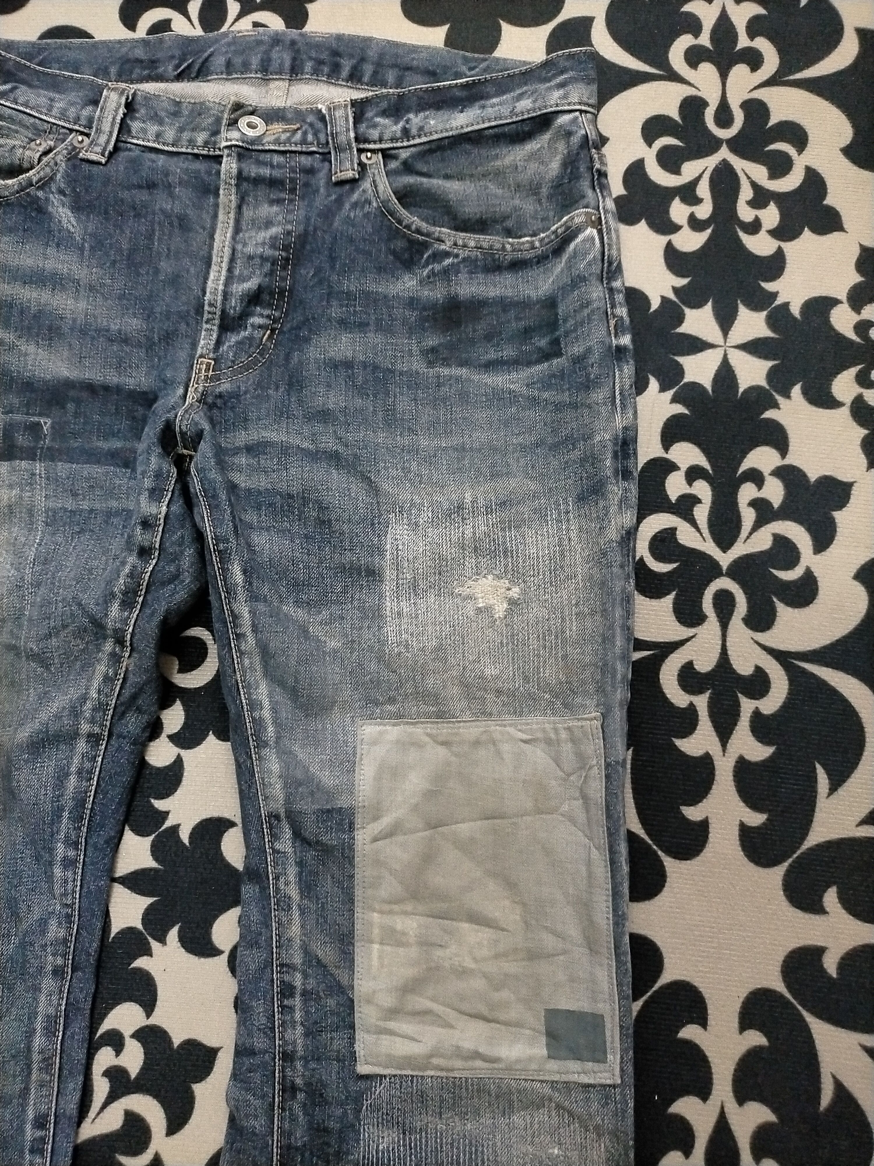 Takeo Kikuchi 🔥Takeo Kikuchi Shahiko Patchwork Distressed Jeans Size US 30 / EU 46 - 3 Thumbnail