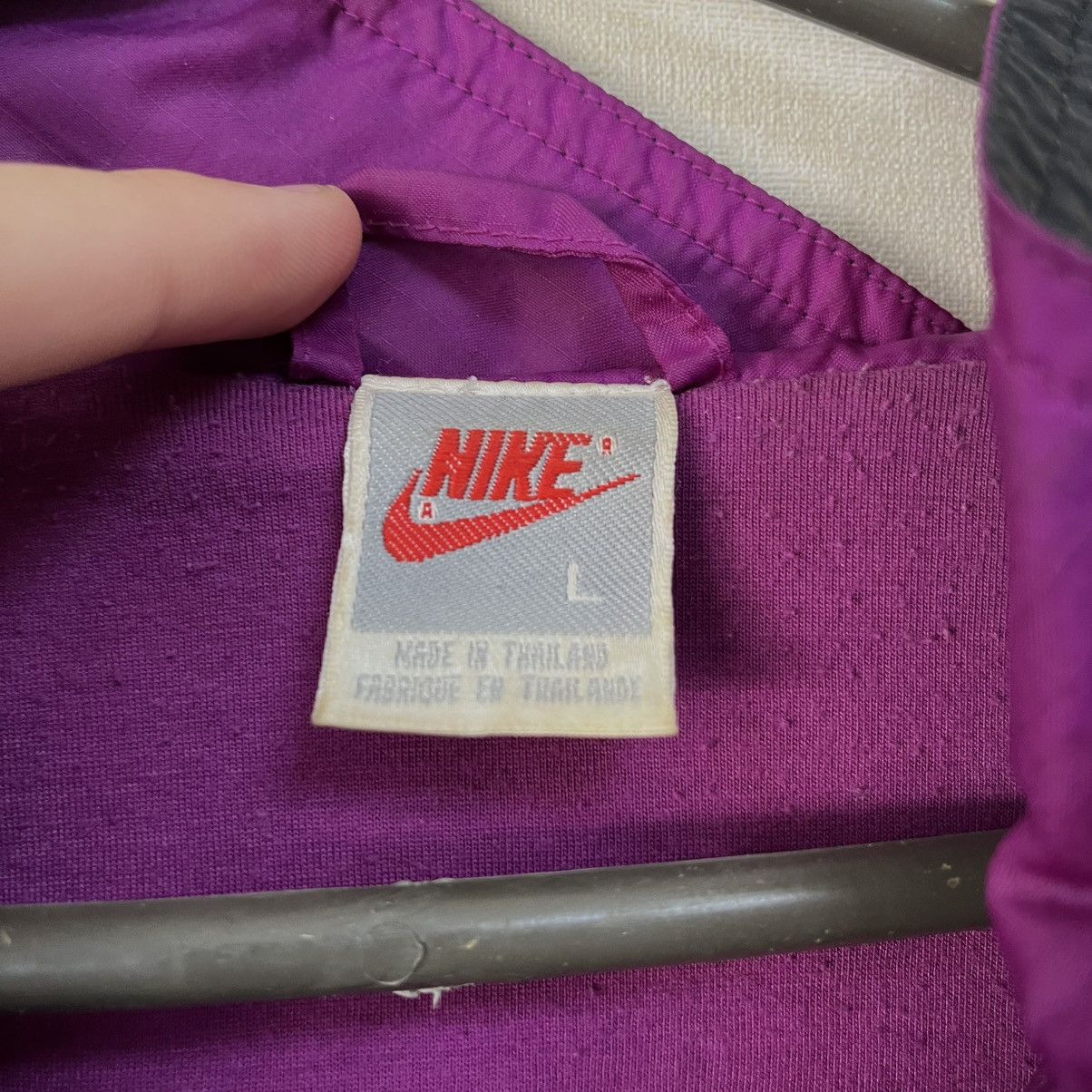 Nike Nike Vintage Track Jacket Nylon Woven Drill Japanese Boxy Size US L / EU 52-54 / 3 - 4 Thumbnail