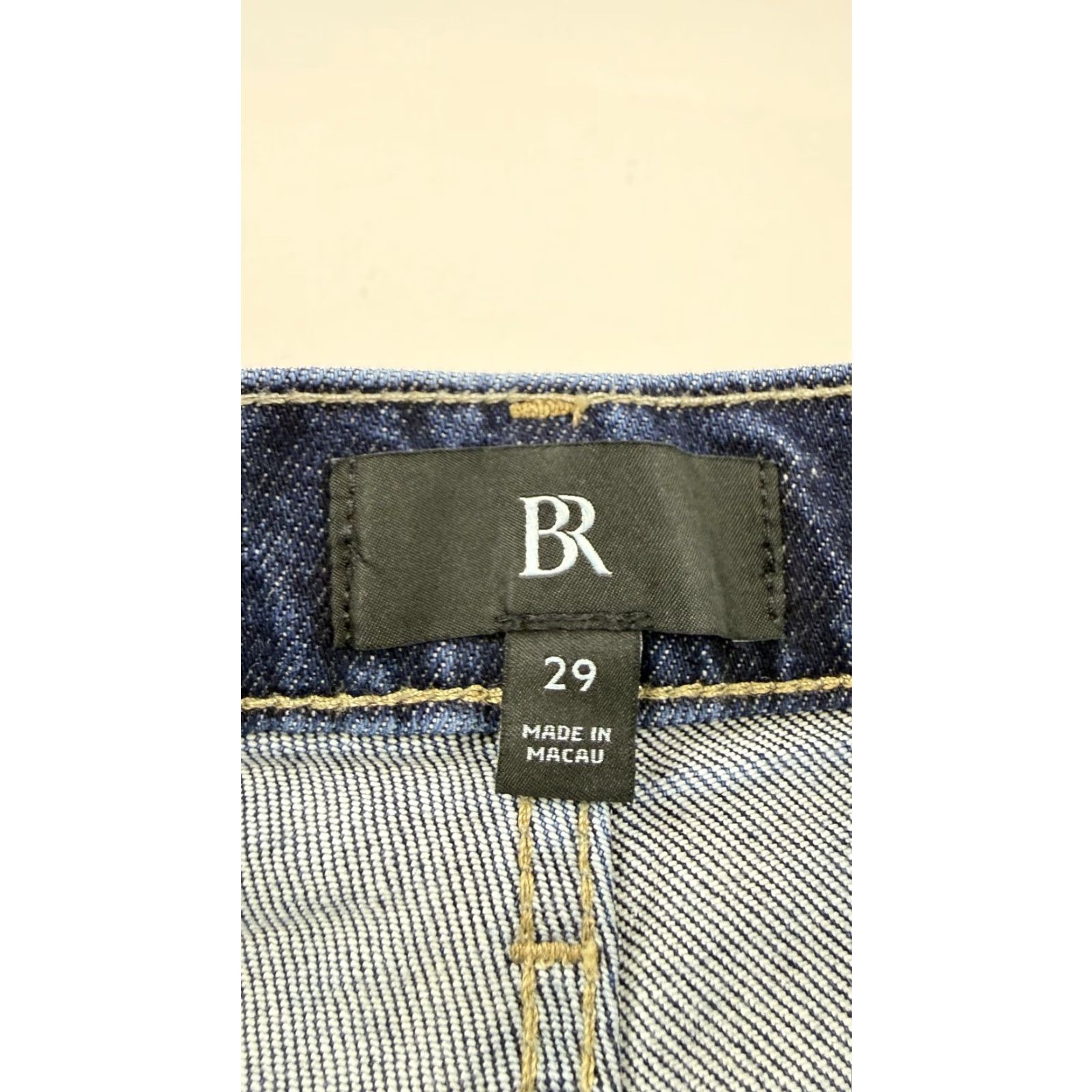 Banana Republic Banana Republic Jeans Womens 29 Blue Dark Wash Button Fly Straight Leg Raw Hem Distressed Pockets 99% Cotton Spandex Size 29" - 3 Thumbnail