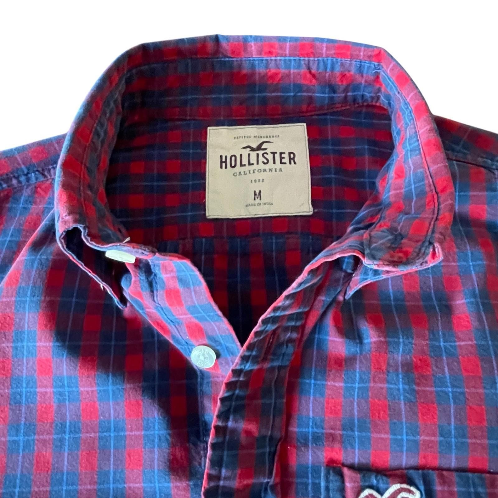 Hollister Hollister Men’s M Button Down Shirt Red Blue Check LS Size US M / EU 48-50 / 2 - 2 Thumbnail