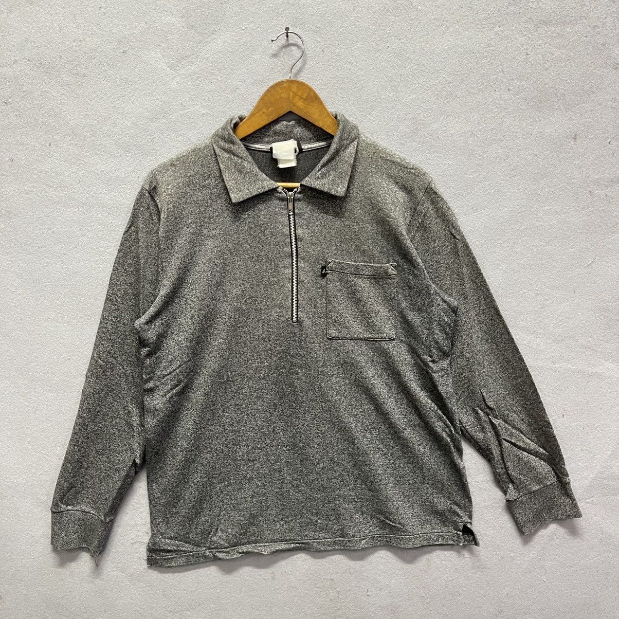 agnes b. Vintage agnès b. Homme Quarter Zip Sweatshirt Size US M / EU 48-50 / 2 - 1 Thumbnail