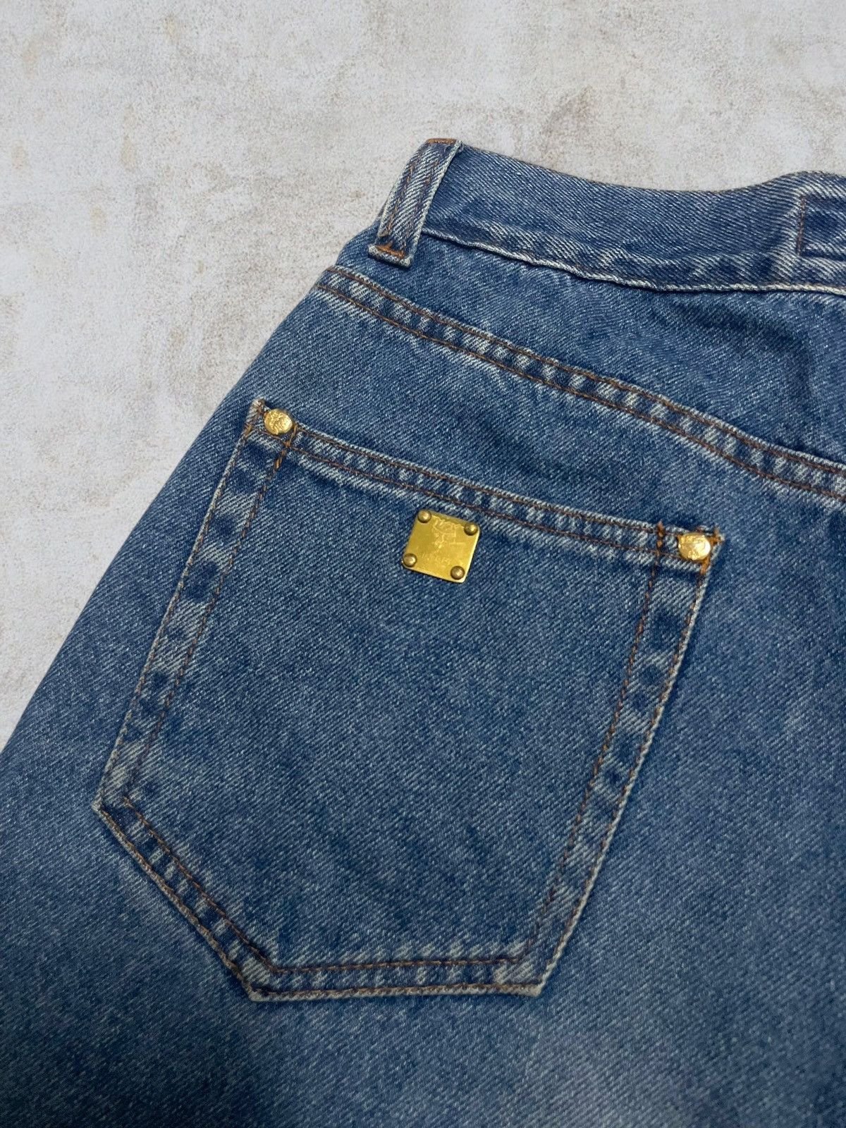 MCM MCM Embroidery Logo High Waist Gold Plate Button Blue Jeans Size 28" / US 6 / IT 42 - 13 Thumbnail