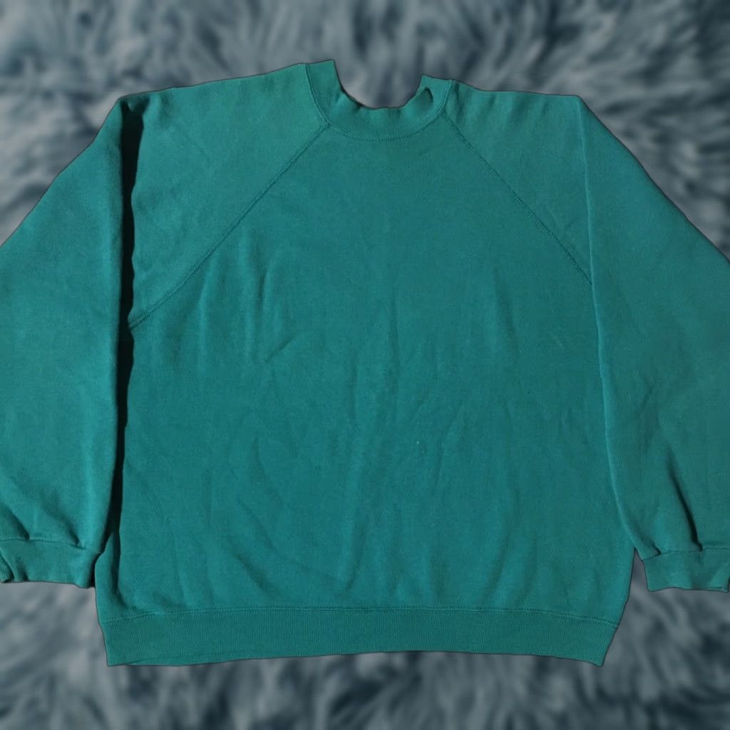 Tultex VINTAGE Tultex Green 80s Distressed Boxy Sweatshirt Hoodie Men M USA Punk Biker Grunge Surf Skate Retro 90s Style Pullover Distressed Size US M / EU 48-50 / 2 - 1 Thumbnail