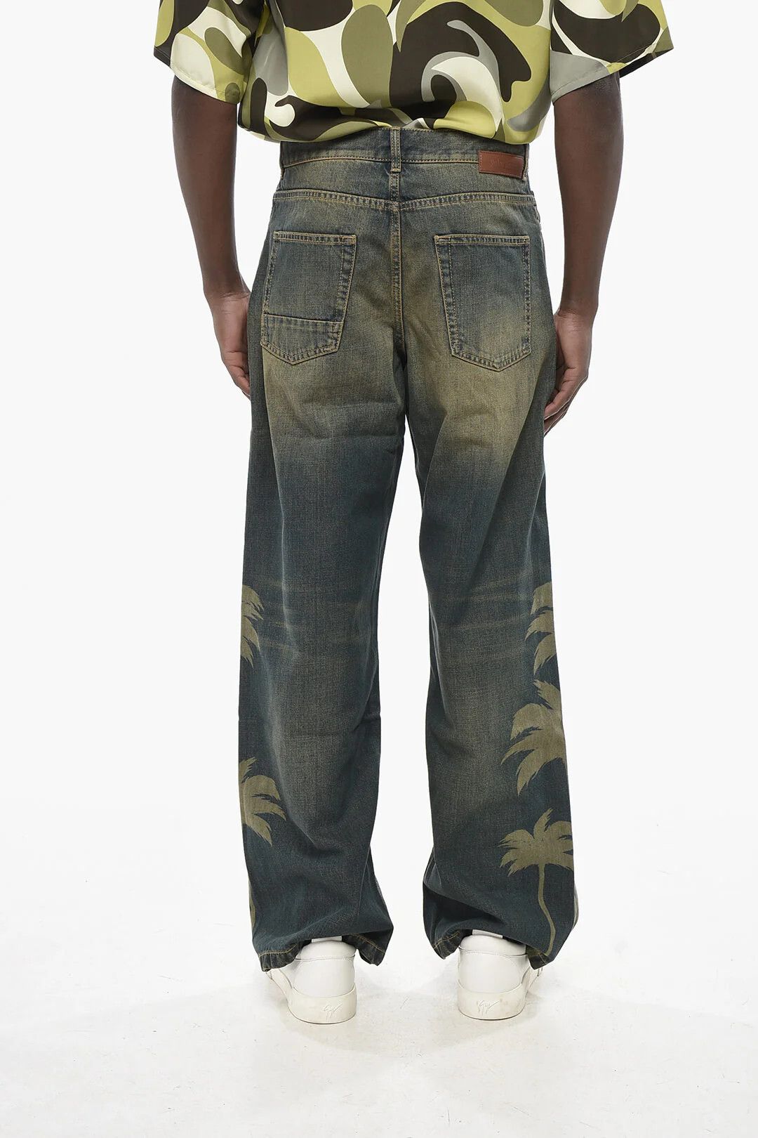 Palm Angels og1mm0326 Vintage-Wash Loose-Fit Jeans in Blue Size US 36 / EU 52 - 2 Thumbnail