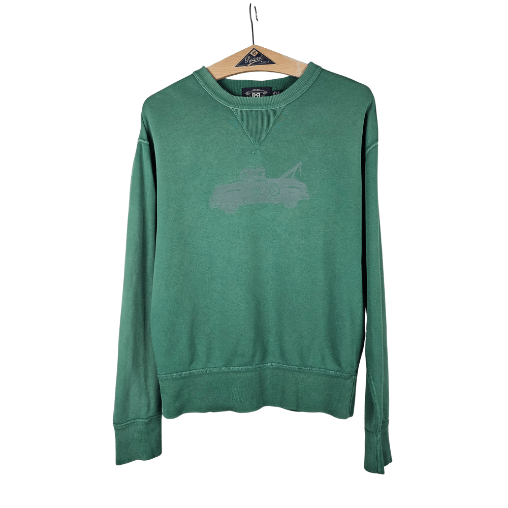 Double RL Ghost Tow Truck Vintage Wash Crewneck Sweat – Sz S image 2
