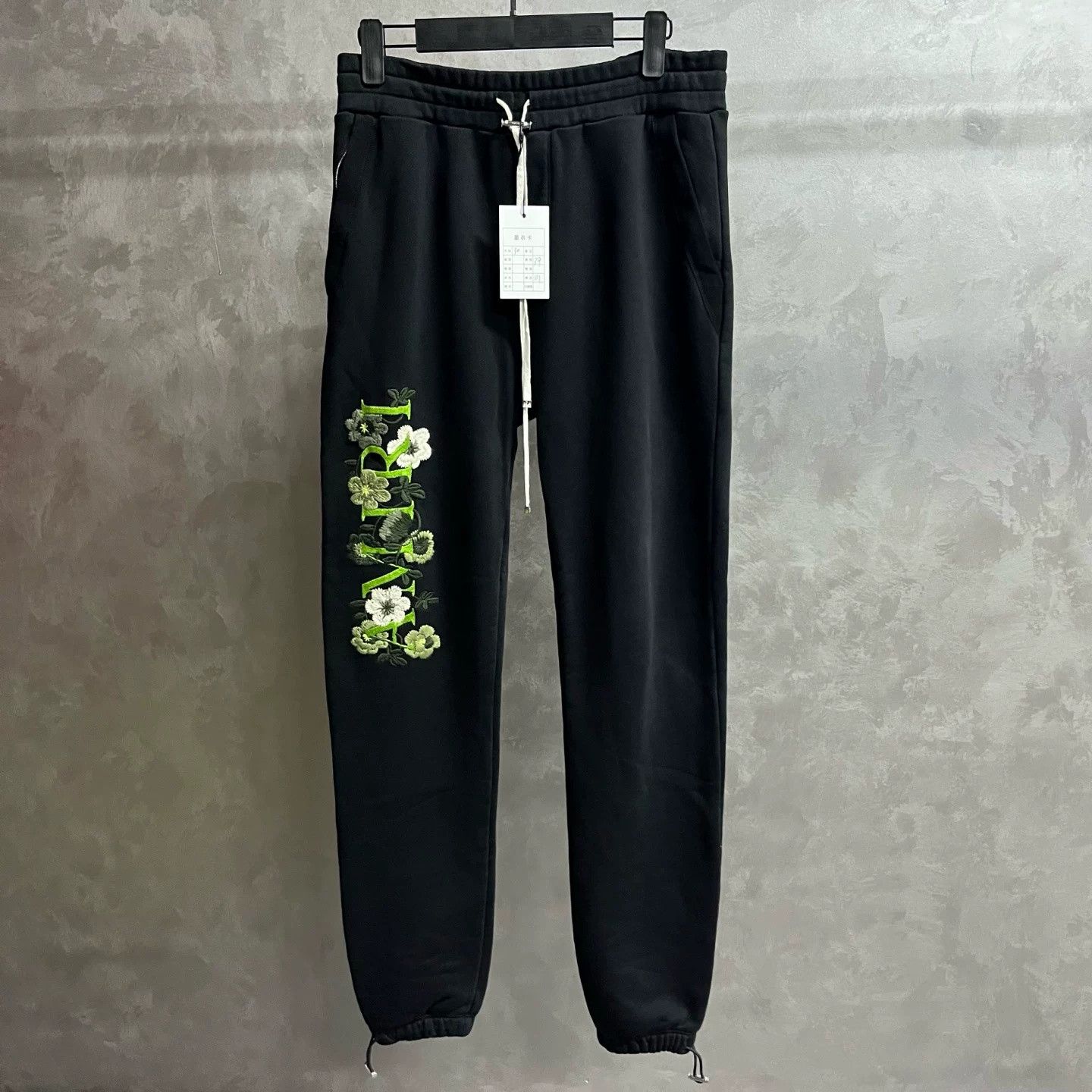 Amiri Amiri Black Embroidered Drawstring Track Pants Size US 30 / EU 46 - 1 Thumbnail