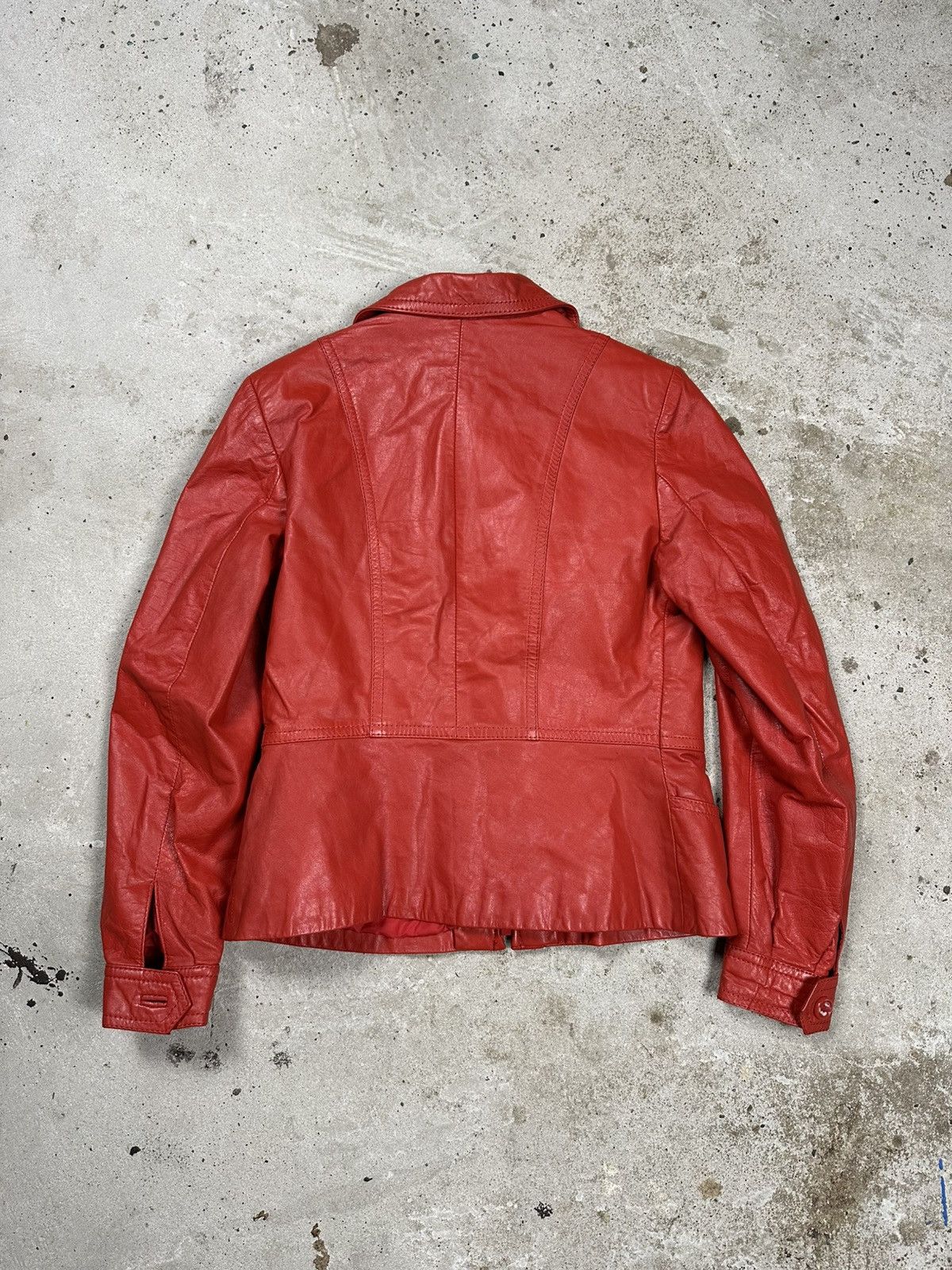 Japanese Brand Vintage 90s Red Genuine Leather Moto Biker Style Jacket Size M / US 6-8 / IT 42-44 - 2 Thumbnail