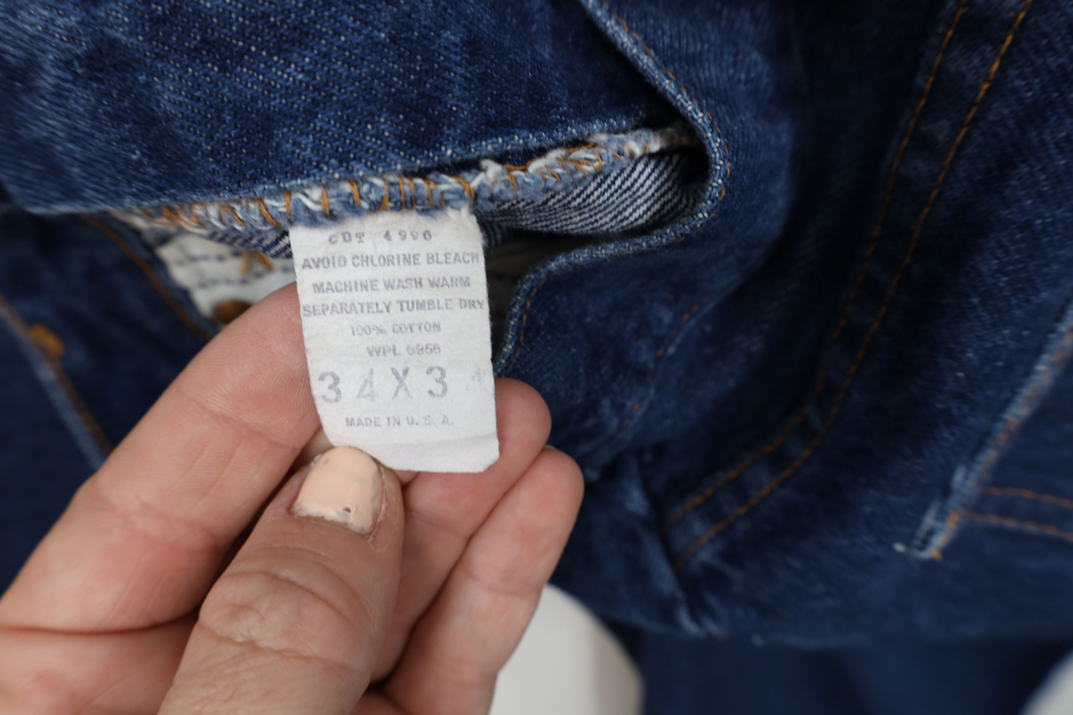 Vintage Vintage 80s Streetwear Leg Denim Jeans Blue Cotton USA Size US 34 / EU 50 - 7 Thumbnail
