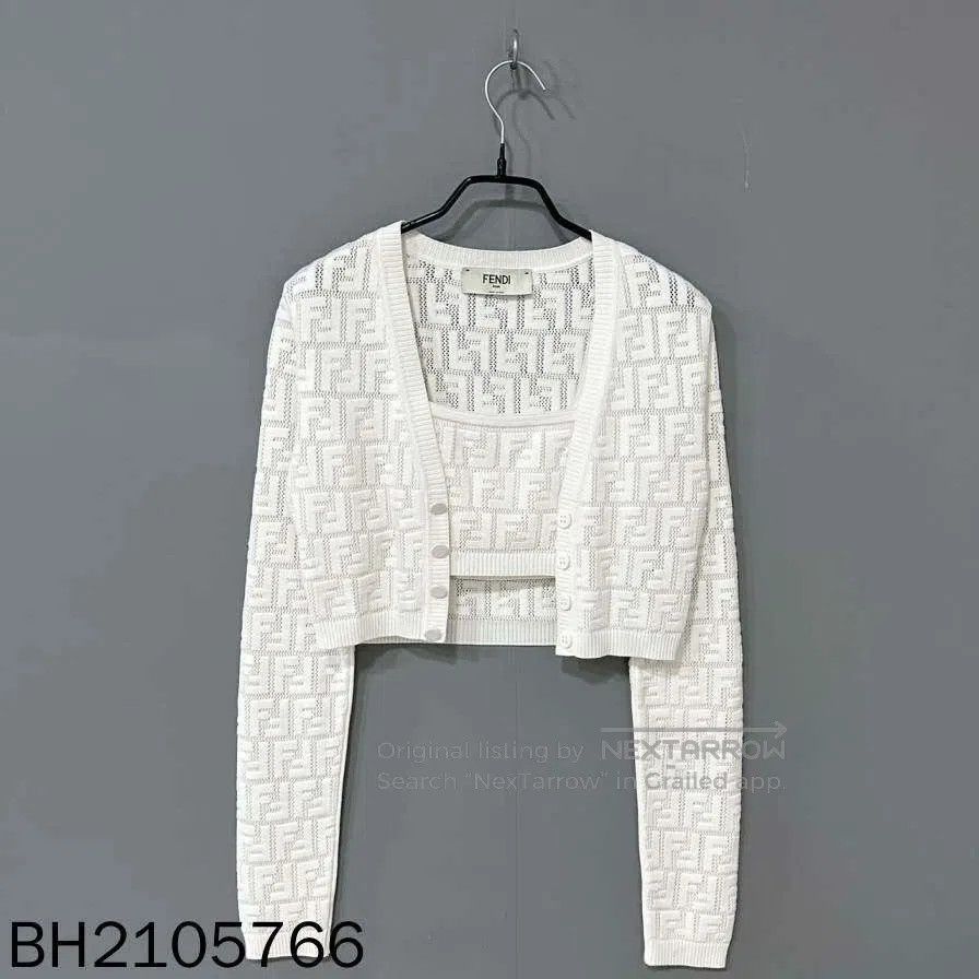 Fendi FENDI Monogram Cardigan Skirt Vest Set. Size US S / EU 44-46 / 1 - 1 Thumbnail