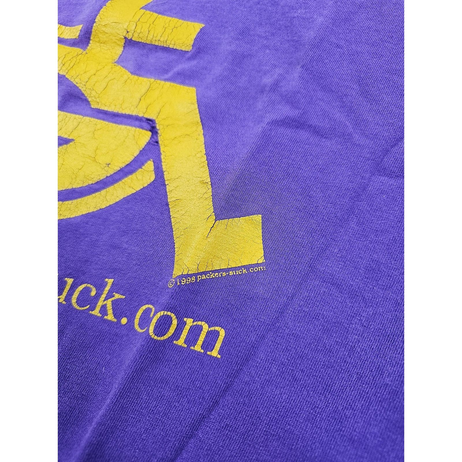 Other 90s Packers Suck! T-Shirt Funny Double Sided Purple Sz L Size US L / EU 52-54 / 3 - 5 Thumbnail