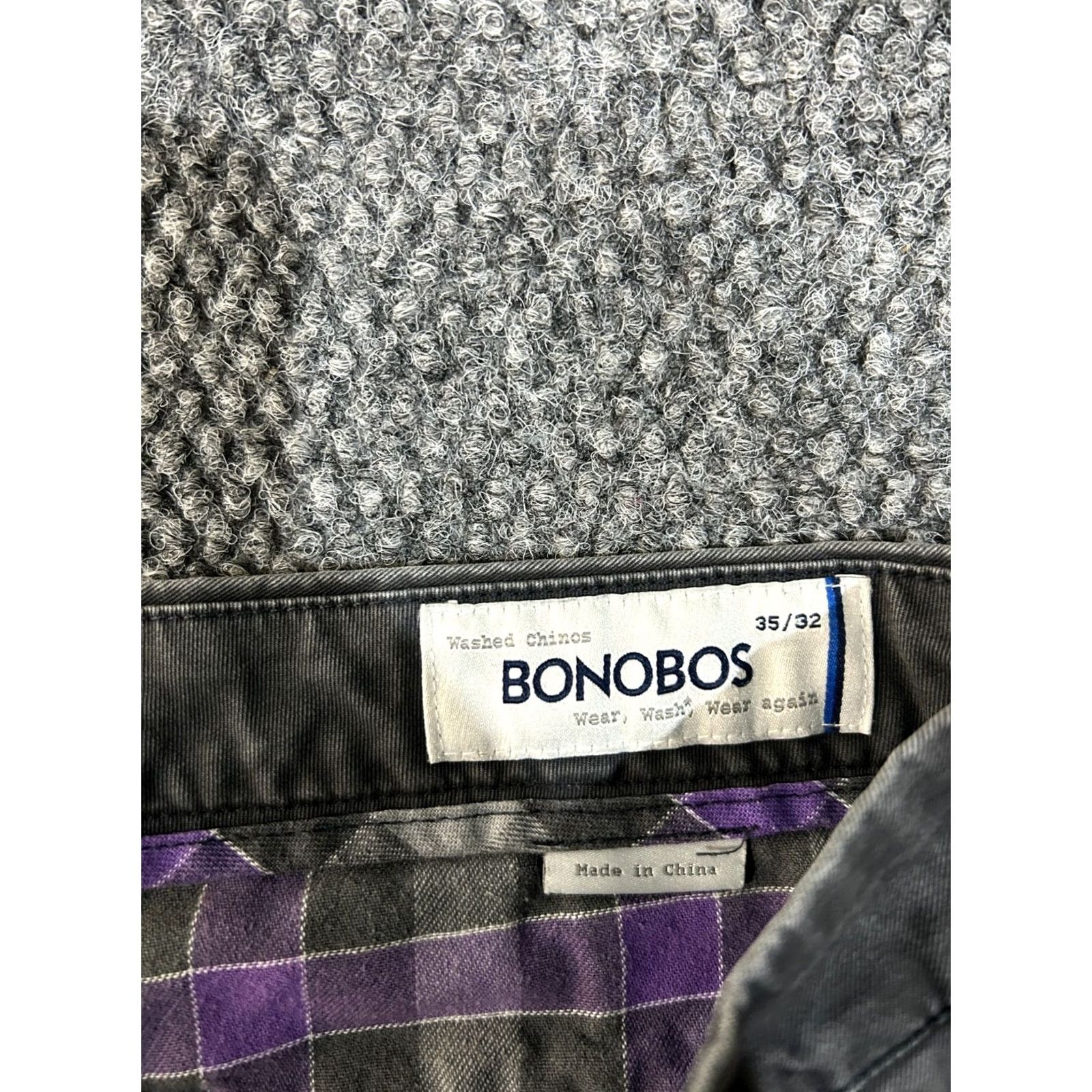 Bonobos Bonobos Washed Chinos Pants Mens 35x32 Gray Straight Fit Casual Everyday Wear Size US 35 - 4 Thumbnail