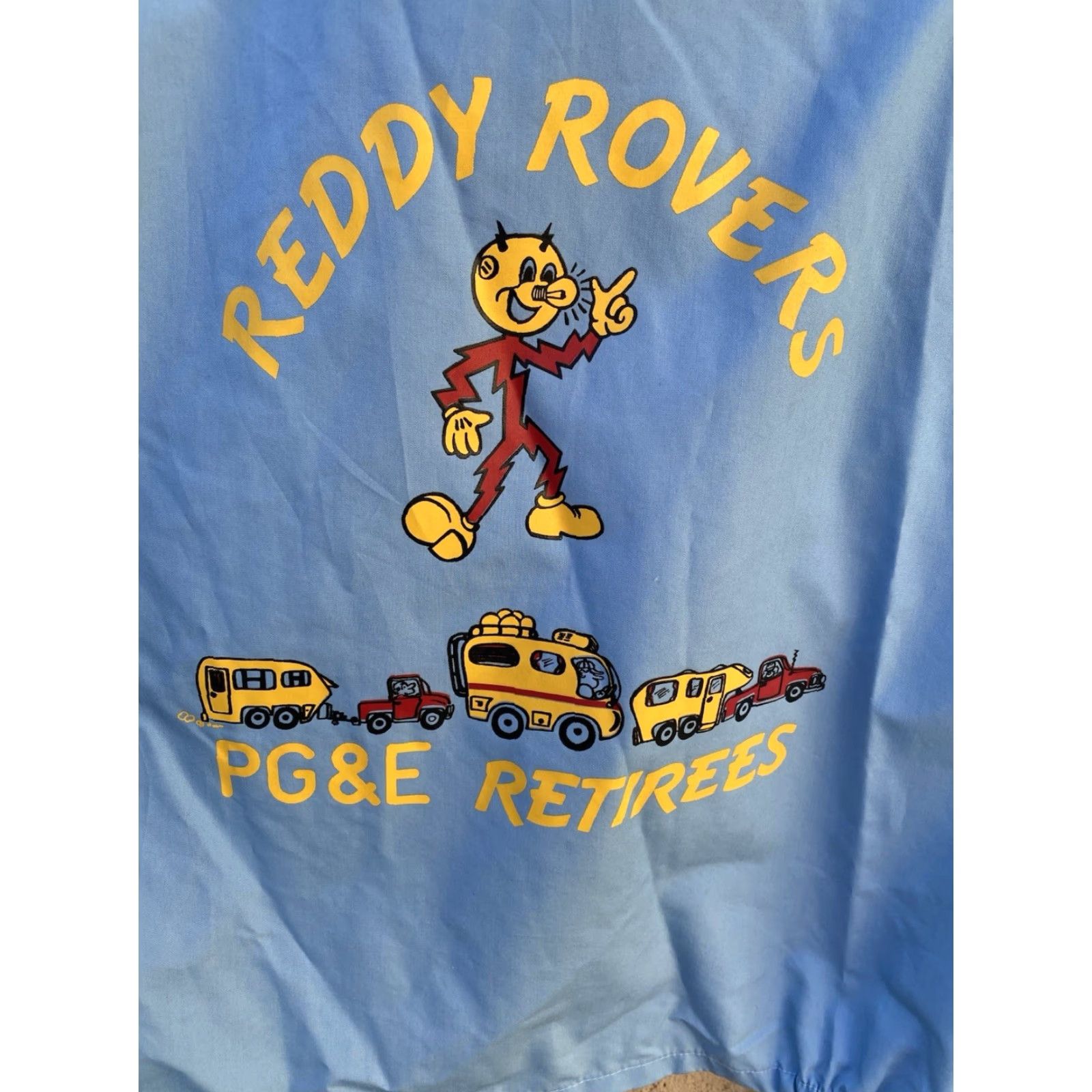Vintage VINTAGE Auburn PGE Retirees Jacket Men M Blue Cotton Blend Windbreaker 65% polyester 35% cotton Reddy Kilowatt Reddy Rovers Size M Medium Size US M / EU 48-50 / 2 - 3 Thumbnail
