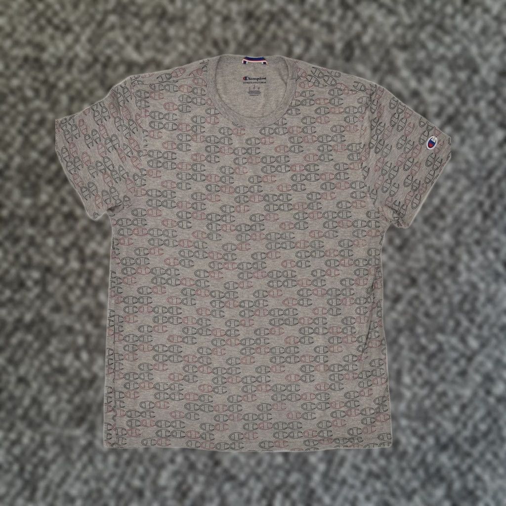 Champion CHAMPION Womens Slim Graphic T-Shirt Top Large Grey Size L / US 10 / IT 46 - 1 Thumbnail