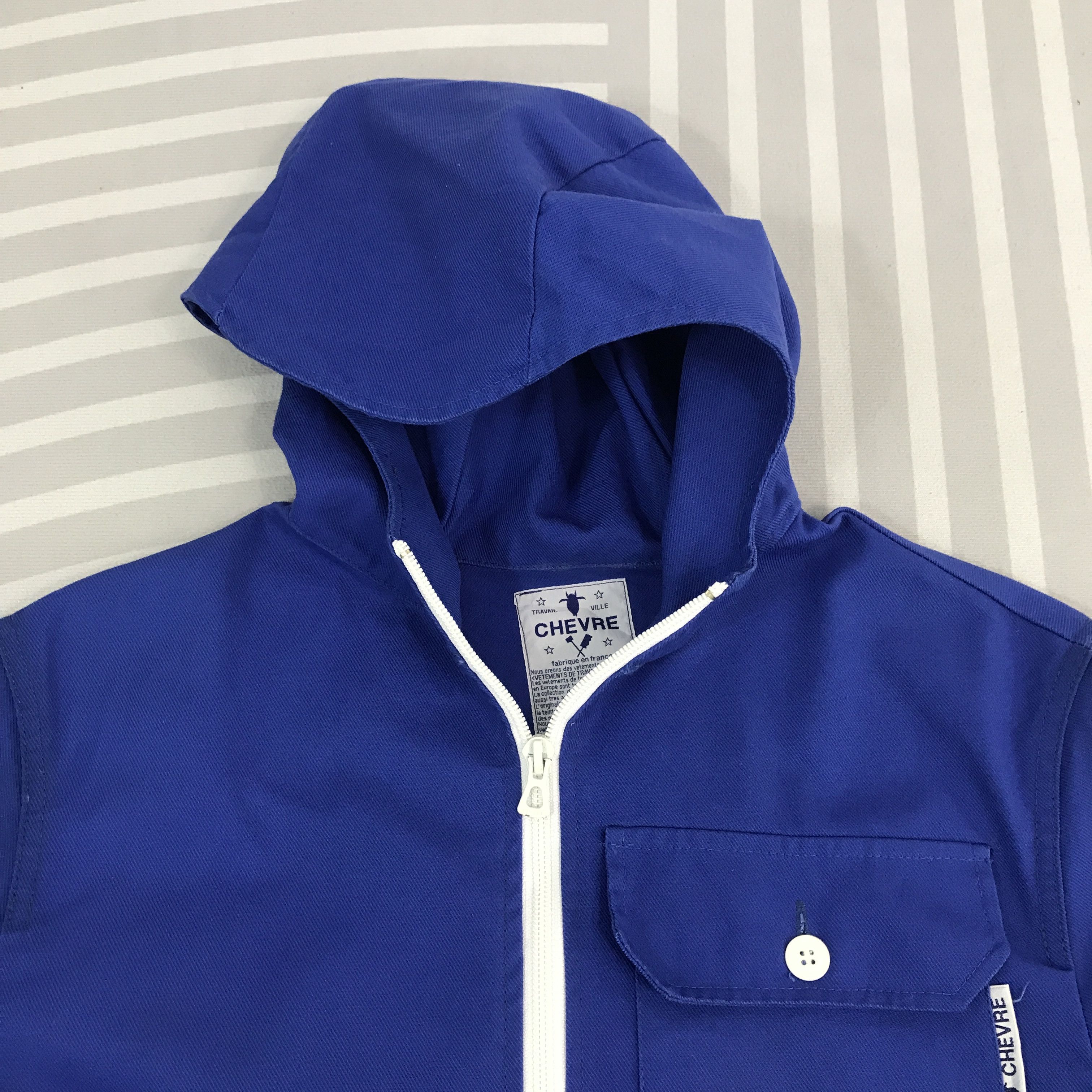 Japanese Brand × Vintage Vintage Chevre Cotton blue hoodie zipper Jacket Size US L / EU 52-54 / 3 - 8 Thumbnail