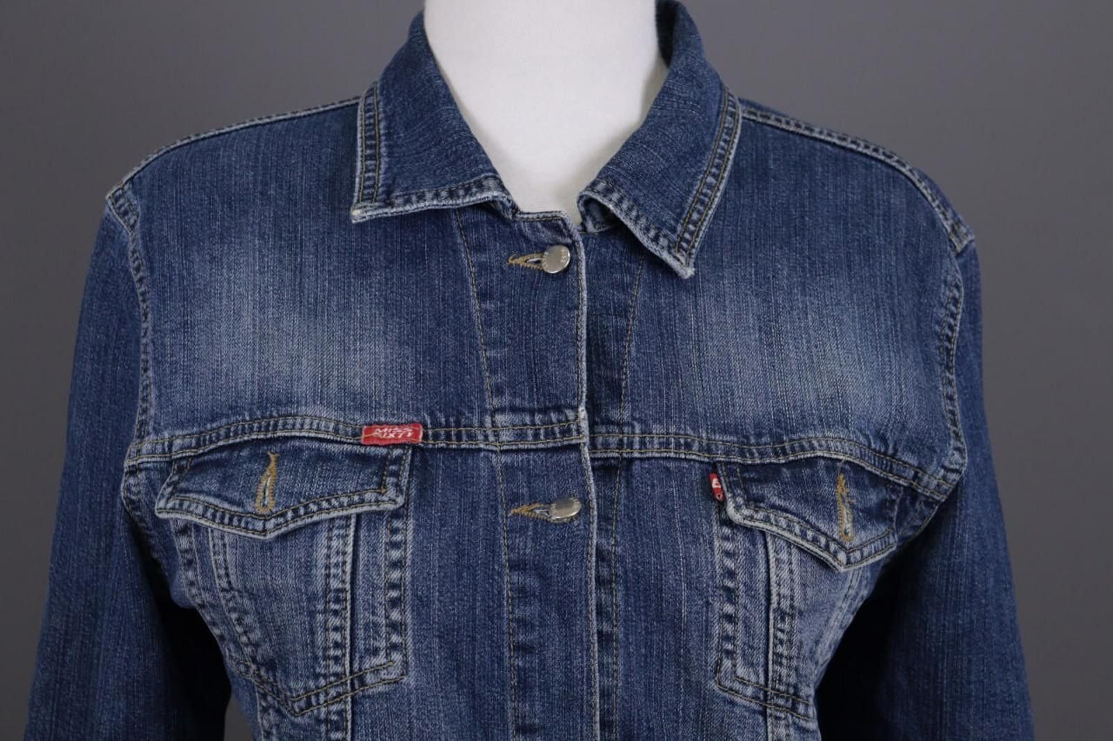 Designer Miss Sixty Blue Denim Button Down Trucker Jacket Size XL Size XL / US 12-14 / IT 48-50 - 2 Thumbnail