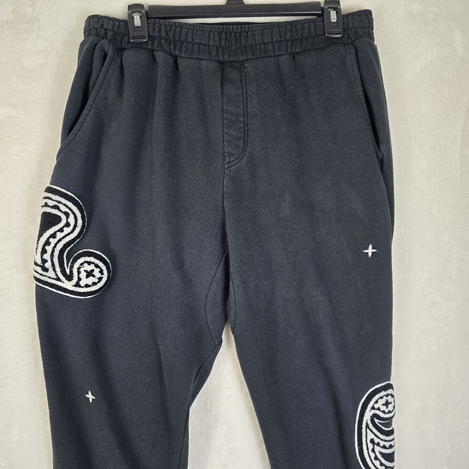EPTM. EPTM Paisley Embroidered Black Sweatpants Men's Size XL 36 Size US 31 - 3 Thumbnail