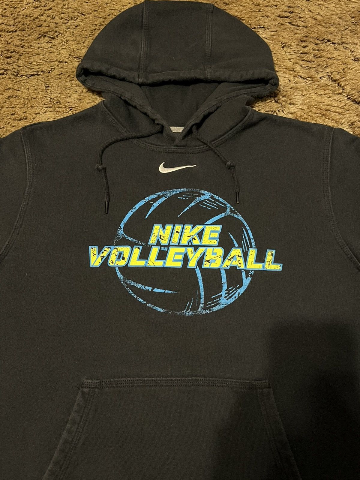 Nike Vintage Y2K Nike Volleyball Center Logo Hoodie Black Medium Size US M / EU 48-50 / 2 - 2 Thumbnail