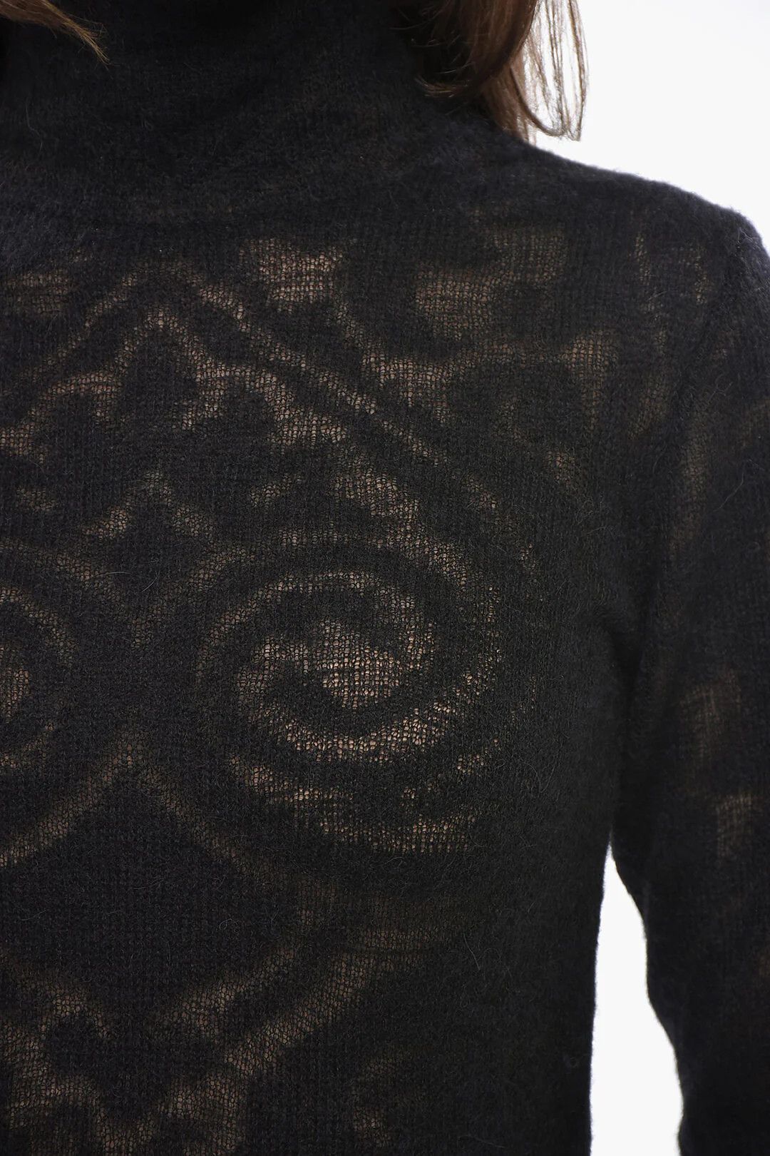 Etro og1mm0426 Mixed Mohair Turtleneck Sweater in Black Size XS / US 0-2 / IT 36-38 - 3 Thumbnail
