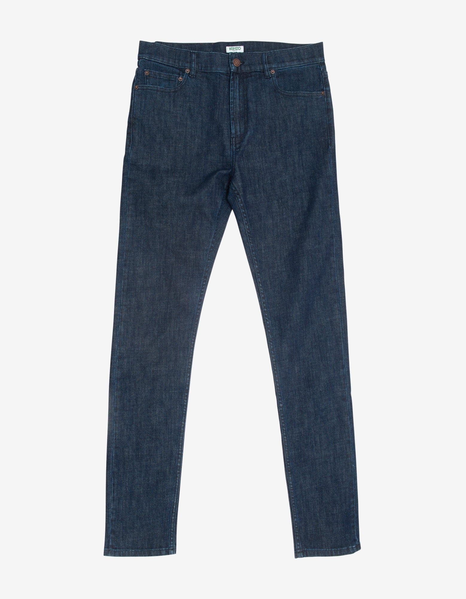 Kenzo Kenzo Navy Blue Mermaids Embroidery Skinny Jeans Size US 32 / EU 48 - 1 Thumbnail