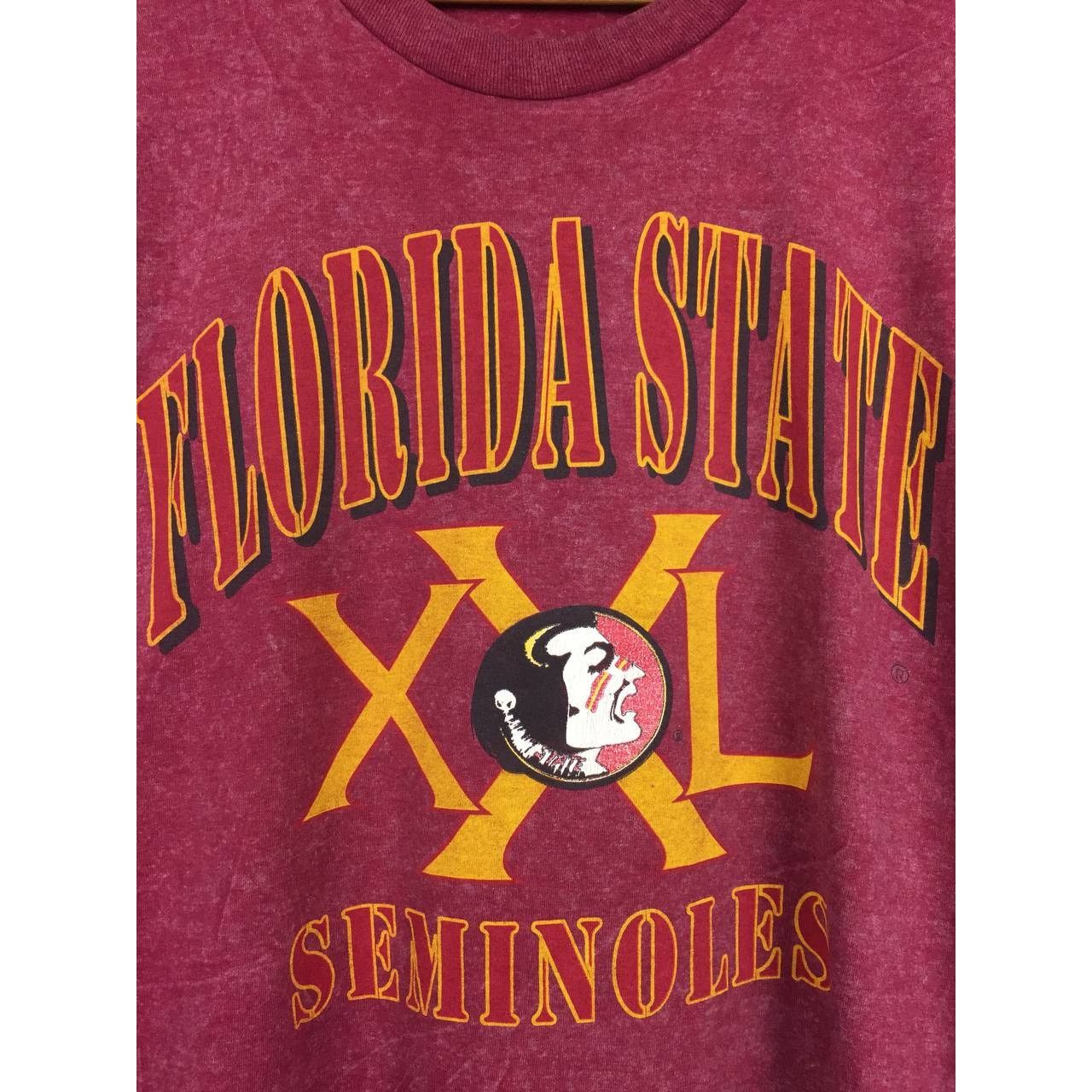Vintage Vtg 90s Florida State Seminoles Logo Single Stitch Tee Size US XL / EU 56 / 4 - 4 Thumbnail