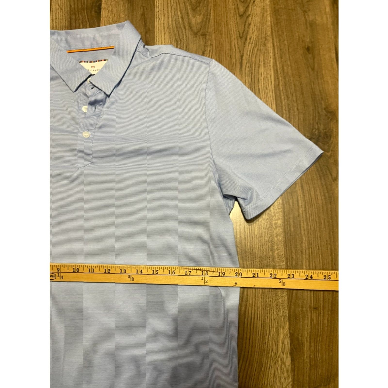 Vintage Modern Ambition Shirt Polo Short Sleeve, Men's Medium, Blue, 1/4 Buttons, Casual, Regular Fit Size US M / EU 48-50 / 2 - 6 Thumbnail