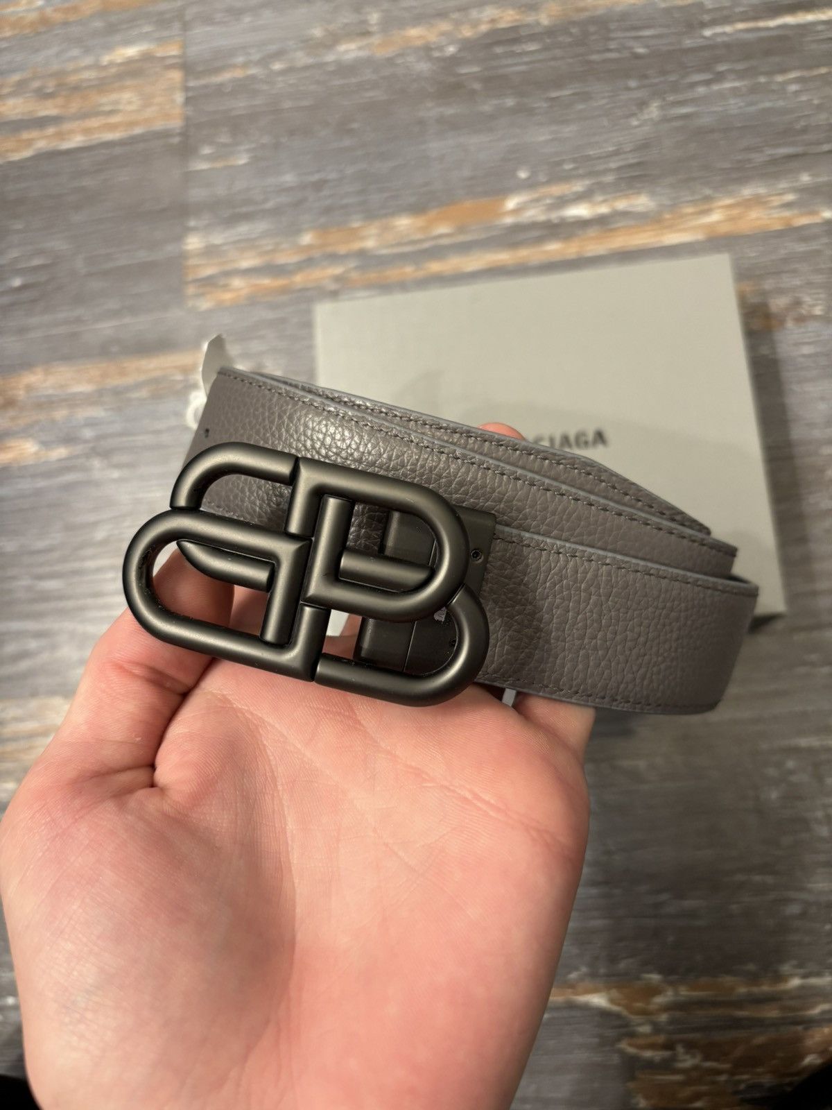 BALENCIAGA ブラックベルト ダブルBロゴ NEW W TAGS Balenciaga BB Logo Buckle Men's REVERSIBLE BELT