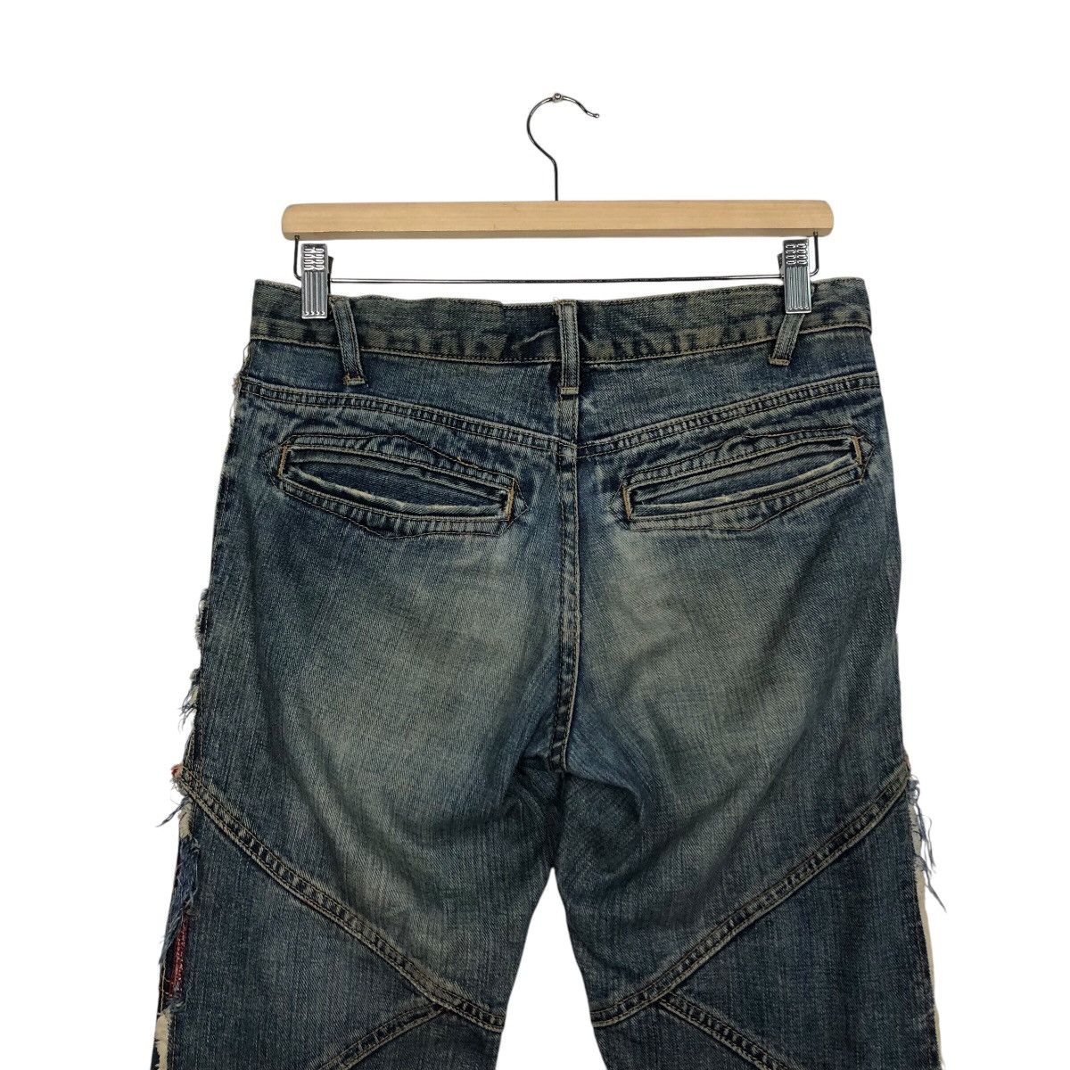 Tornado Mart 📌Bow Cut Design Punk Style Patch Work Style Butterfly Denim Size 32" / US 10 / IT 46 - 10 Thumbnail