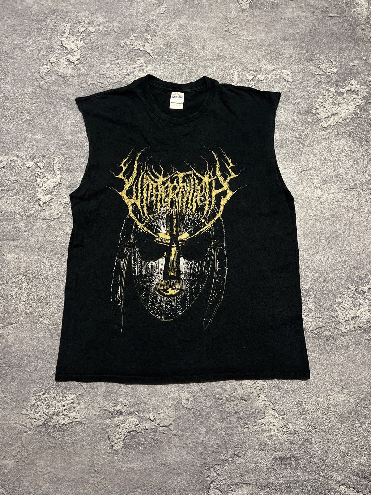 Band Tees × Vintage Winterfylleth Medieval Helmet Graphic Tee 2014 Size US L / EU 52-54 / 3 - 1 Thumbnail