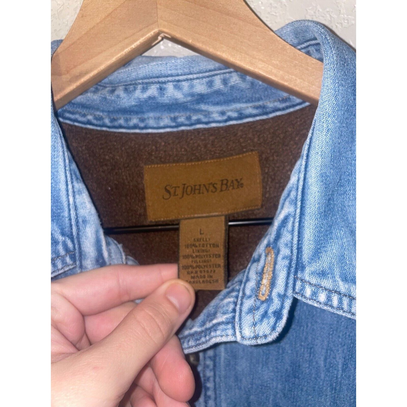 St. Johns Bay St. John's Bay Blue Denim Jacket Outerwear 2000s Button Up L Size US L / EU 52-54 / 3 - 7 Thumbnail
