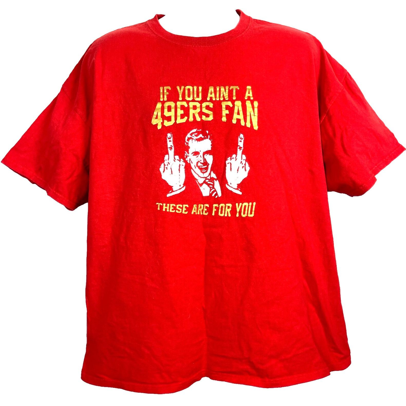 Gildan SF 49ers Fan Double Flip Off Bird Mens T-Shirt size XXL Thes Size US XXL / EU 58 / 5 - 2 Thumbnail