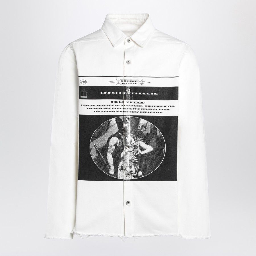 o1d2blof0226 Cotton Print Shirt in White