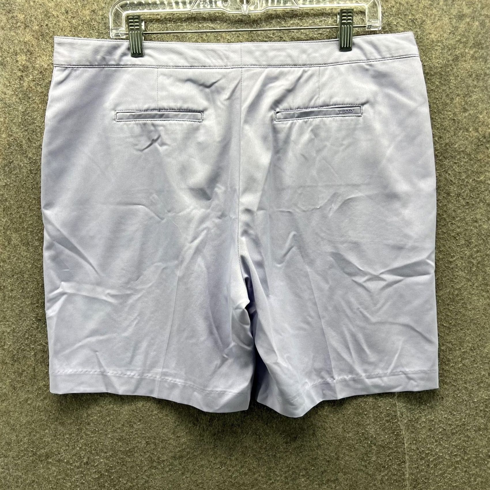 Izod Izod PerformX Shorts Women 14 Purple Stretch Chino Flat Front Casual 9 Inseam Size 36" / US 14 / IT 50 - 2 Thumbnail