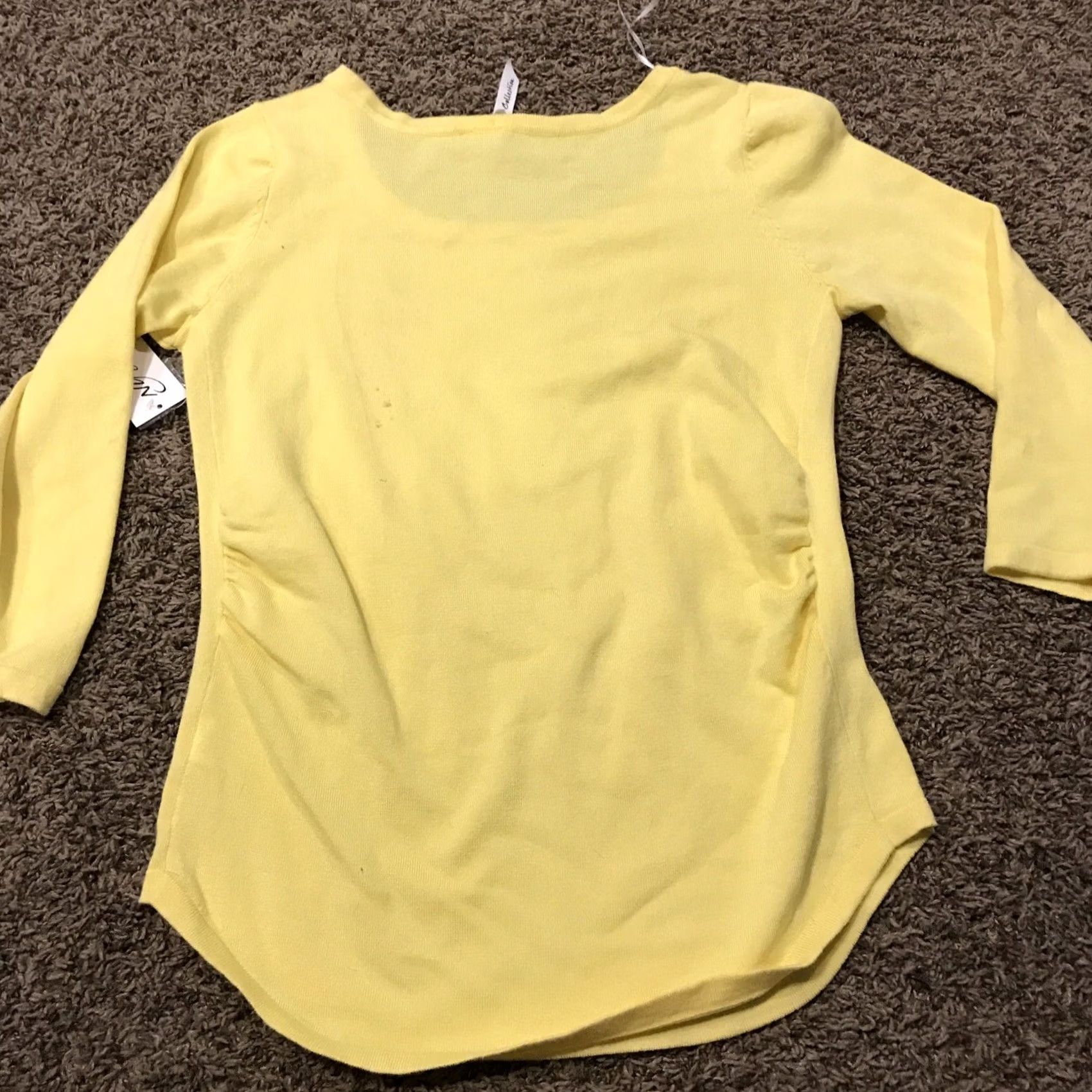 Vintage Ny Collection Sweater Womens Size M Yellow Crew Neck Long Sleeve Pullover Lightweight Knit Classic 18” Chest 24” Length A26 Size M / US 6-8 / IT 42-44 - 4 Thumbnail