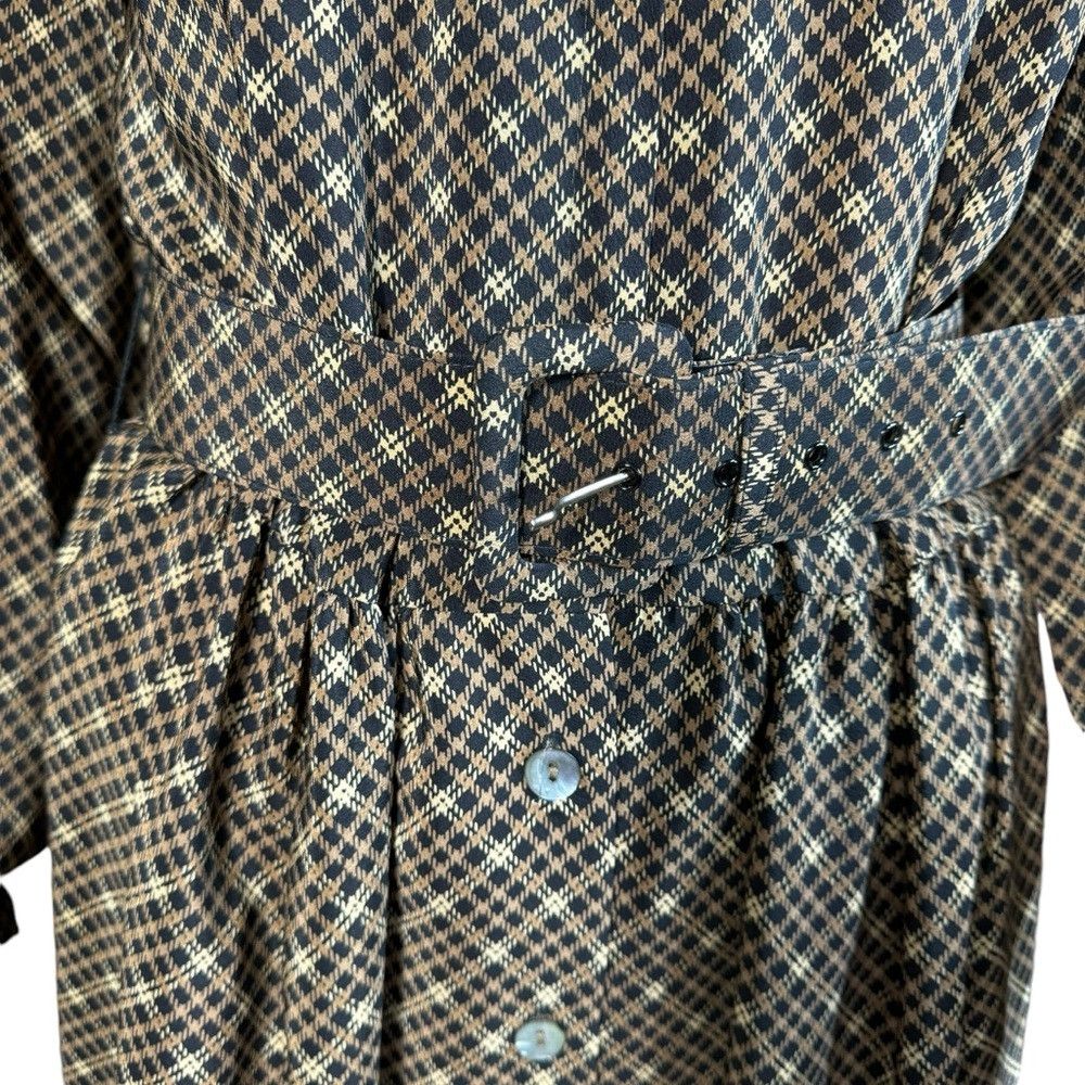Orvis Vintage Orvis 100% Silk Long Sleeve Brown Dress Size 10 Size L / US 10 / IT 46 - 6 Thumbnail