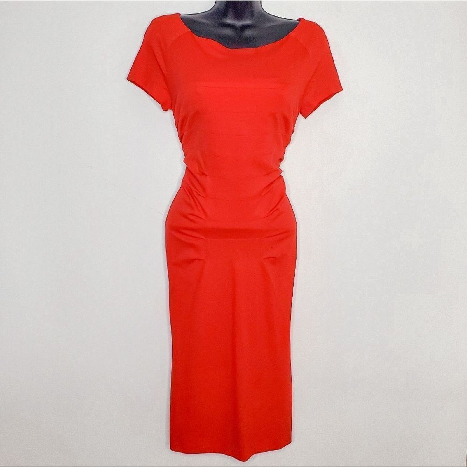 Escada ESCADA 2015 Tivola Dynamia Deep Red Bodycon Dress Size 36 6 Size M / US 6-8 / IT 42-44 - 2 Thumbnail