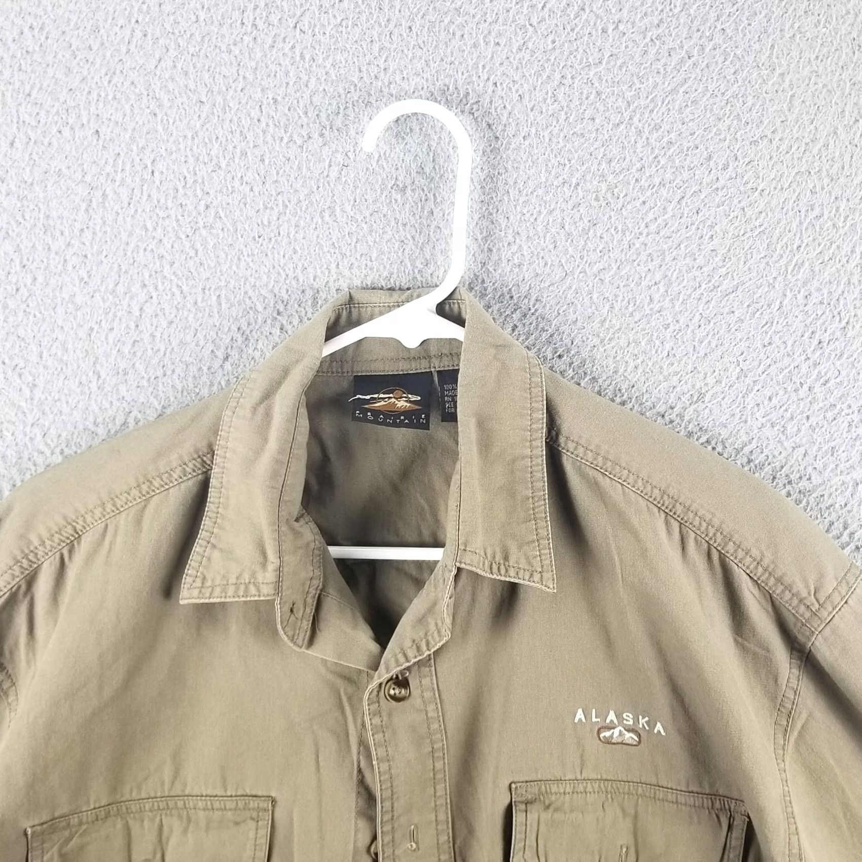Denime Prairie Mountain VTG Alaska Button Up Denim Shirt Mens Adult Medium Tan Embroidered Cotton Denim" Size US M / EU 48-50 / 2 - 2 Thumbnail