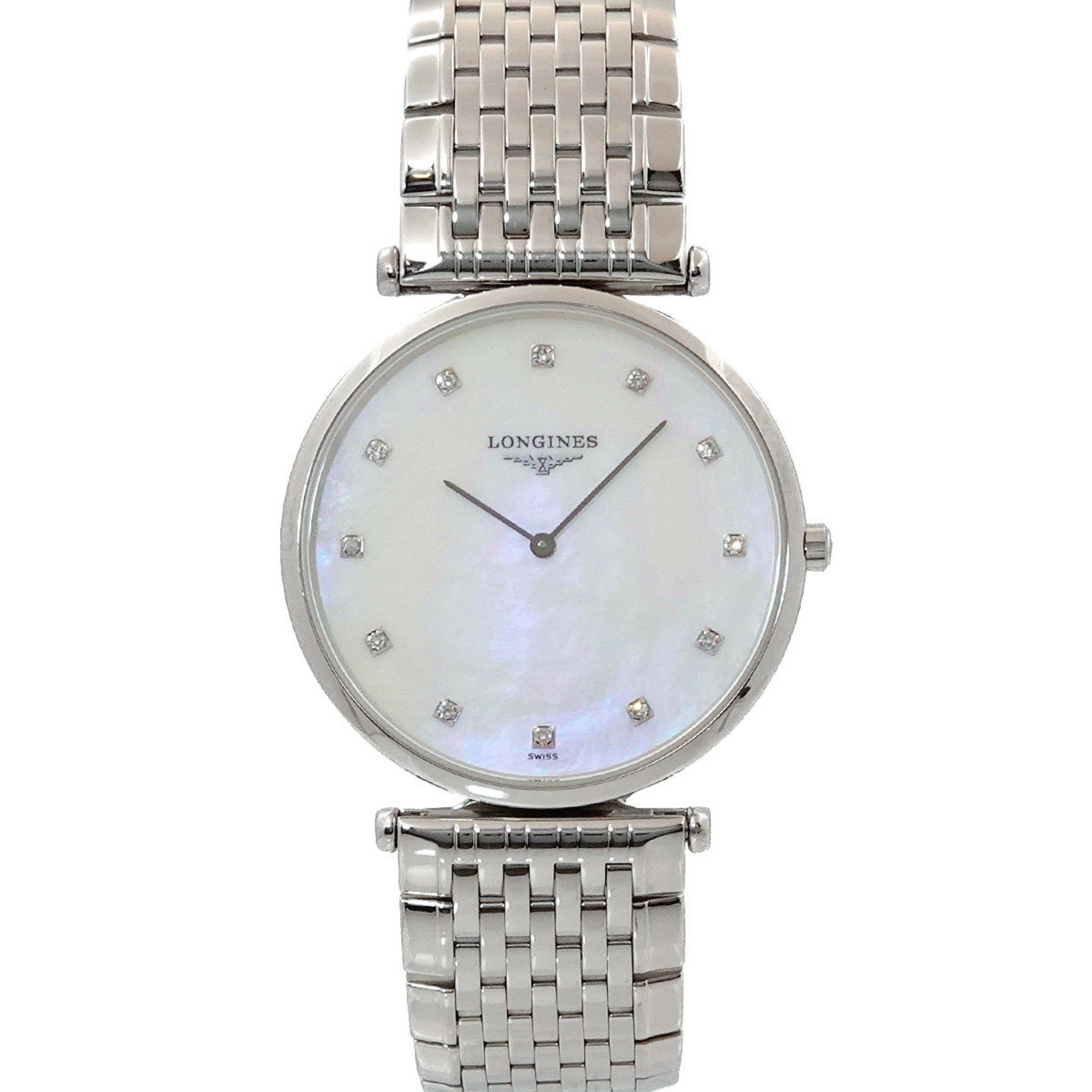 Longines La Grande Classique L4 709 4 Men's Watch 12P Diamond White Shell Quartz