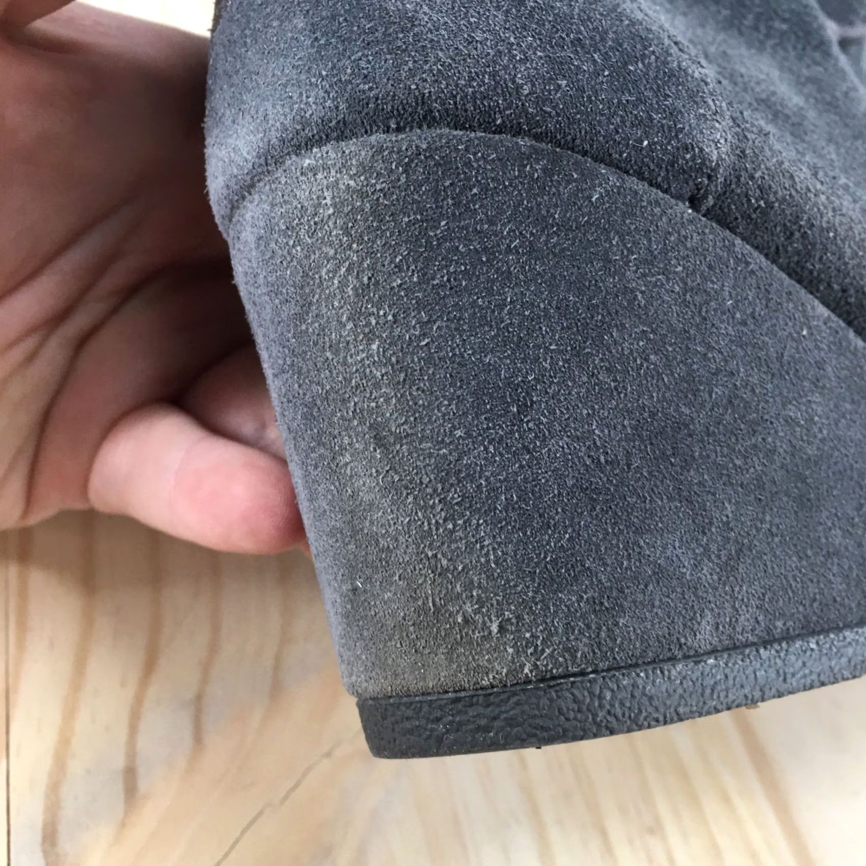 Toms TOMS Boots Womens 9.5 Desert Wedge Ankle Boot Gray Suede Leather Casual Lace Up Boots Size US 10 / IT 40 - 4 Thumbnail