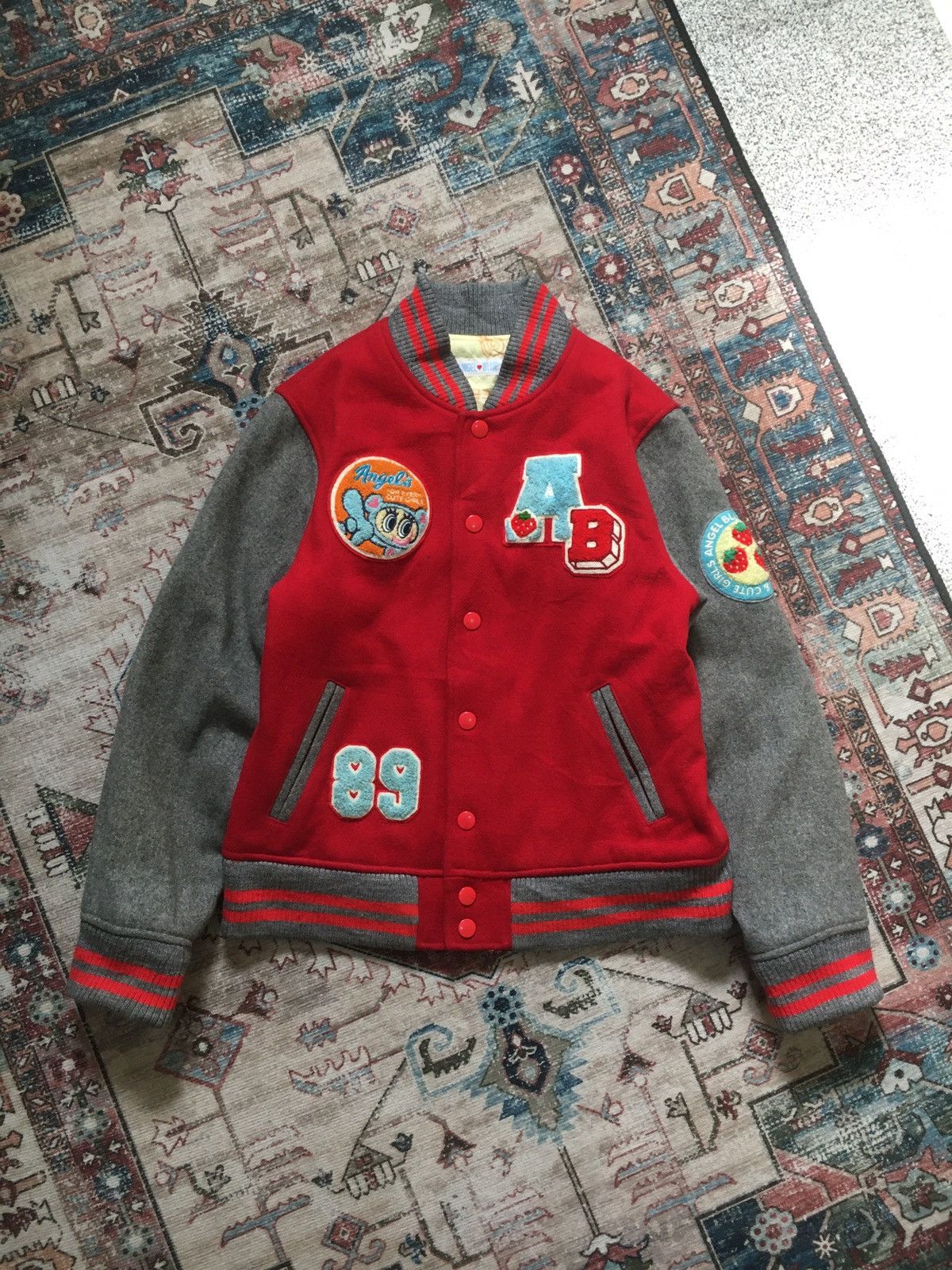 Vintage Wool Angel Blue i love angels Varsity
