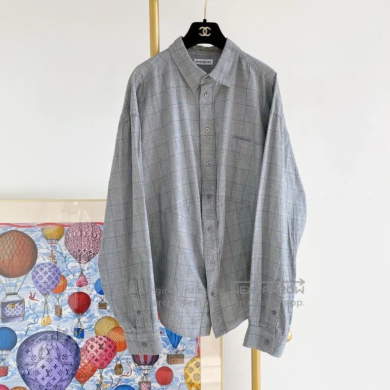 Balenciaga Balenciaga Gray Tartan Shirt Size XS / US 0-2 / IT 36-38 - 1 Thumbnail