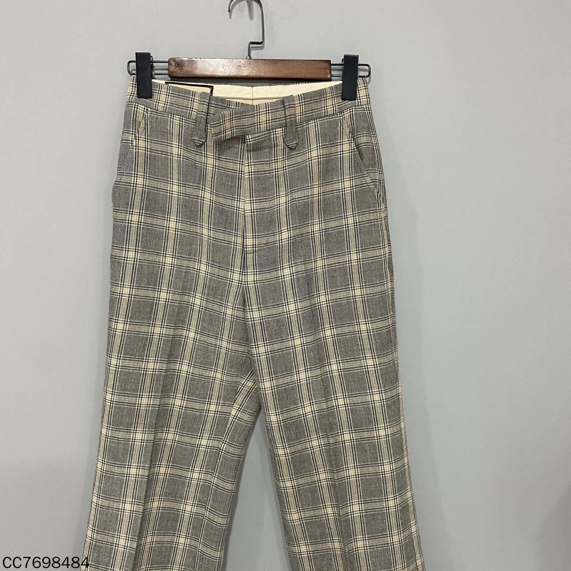 Gucci GUCCI SS22 Check Elastic Waist Straight Leg Chino Size 38 Size 26" / US 2 / IT 38 - 2 Thumbnail
