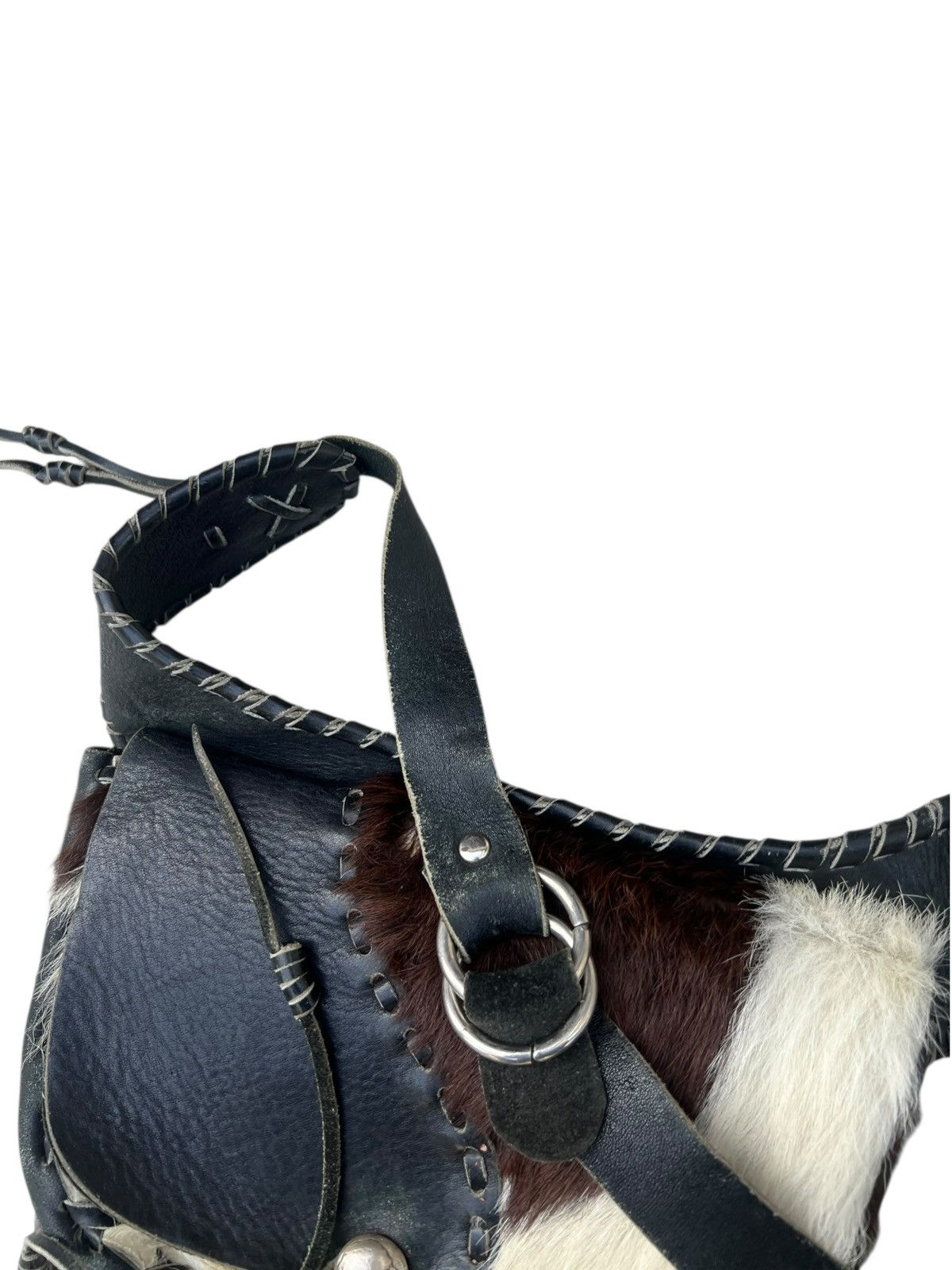 KMRii Vintage Unknown Japan Hybrid Leather Fur Native Chest Bag Size ONE SIZE - 18 Thumbnail