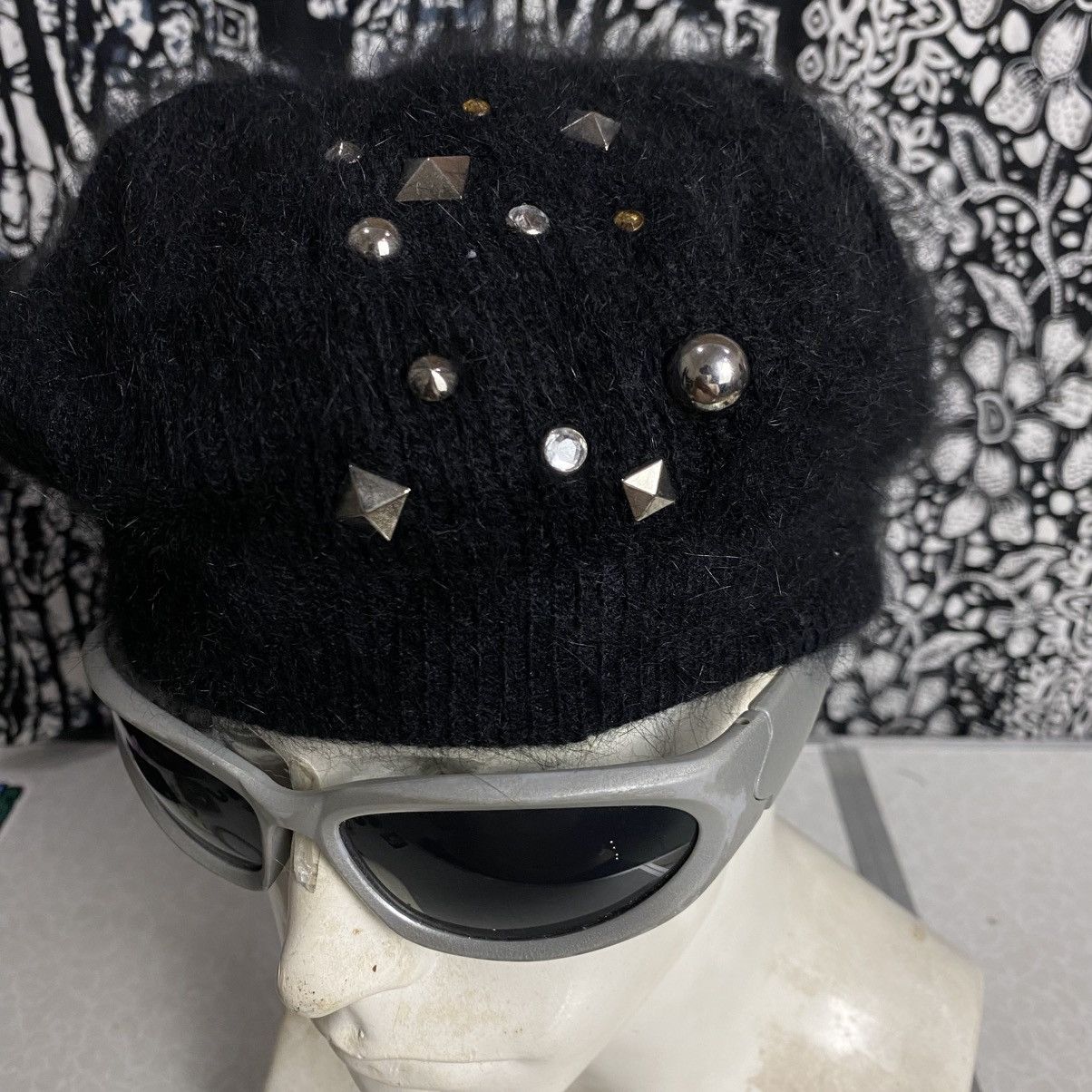 If Six Was Nine × Japanese Brand × Le Grande Bleu (L.G.B.) 2000s y2k studded baret mohair hats Size ONE SIZE - 5 Thumbnail