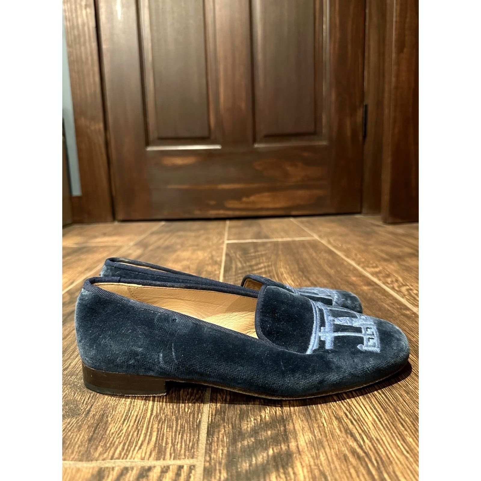 Velvet VINTAGE Stubbs Wootton Blue Velvet Loafers Flat Womens Sz 5 Size US 5 / IT 35 - 3 Thumbnail