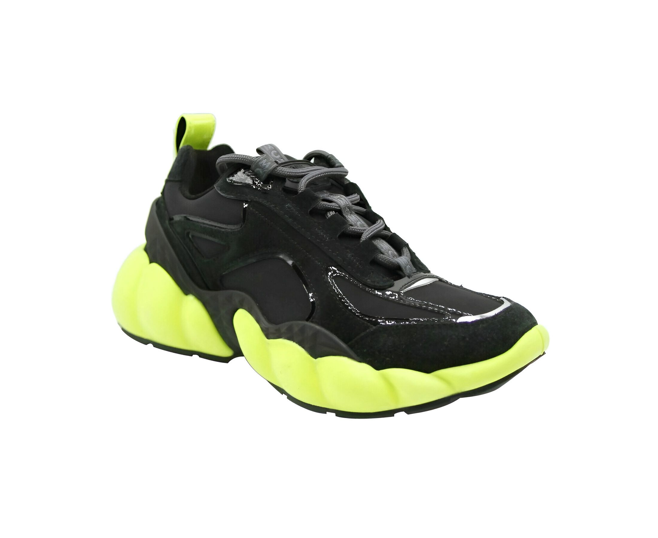 MCM Women's Black Luft Collection Suede Neon Green Trim Sneaker Size US 7 / IT 37 - 1 Thumbnail