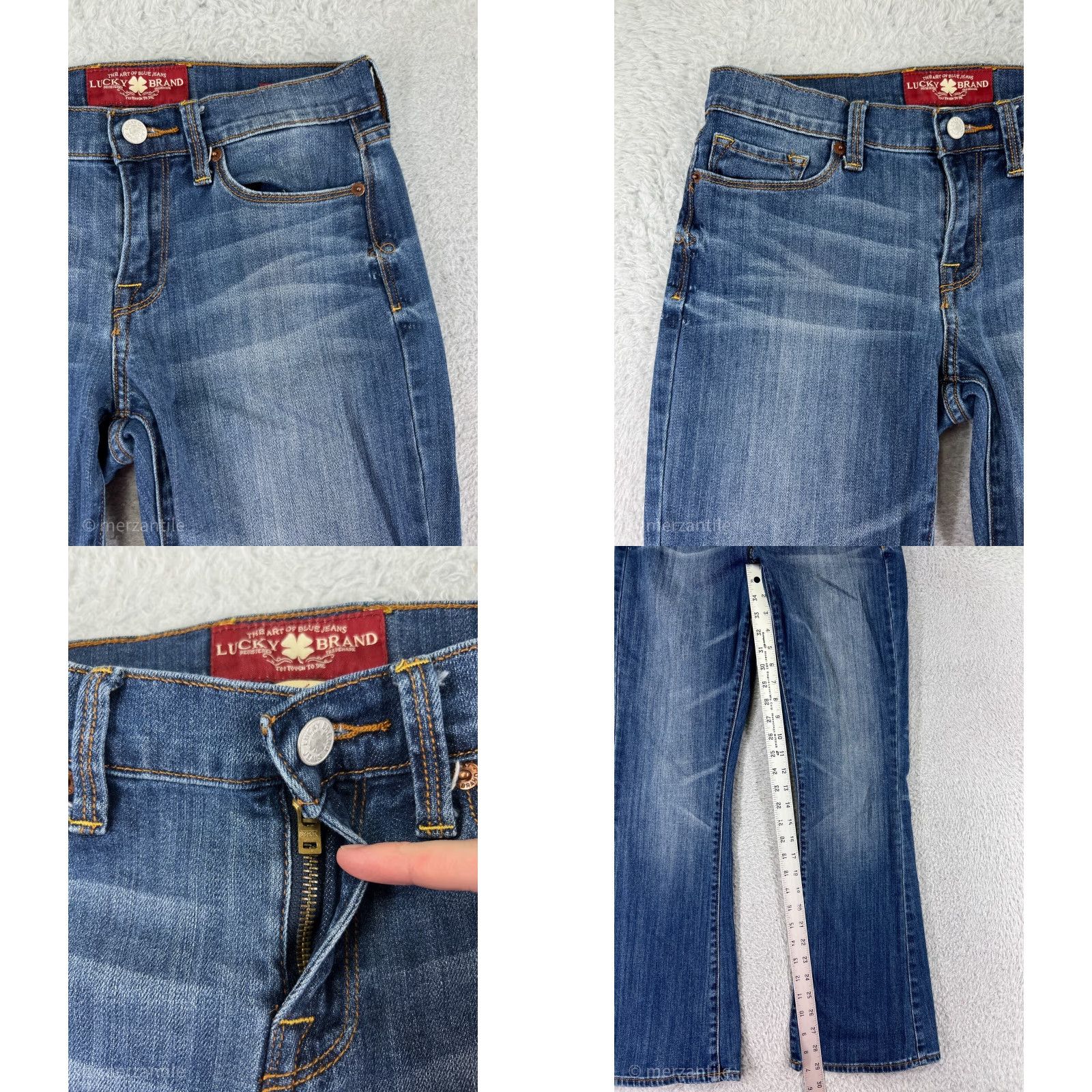 Lucky Brand Lucky Brand Jeans Women 4 Blue Denim Sofia Straight 5-Pocket Cotton Blend Stretch Size 27" / US 4 / IT 40 - 8 Thumbnail
