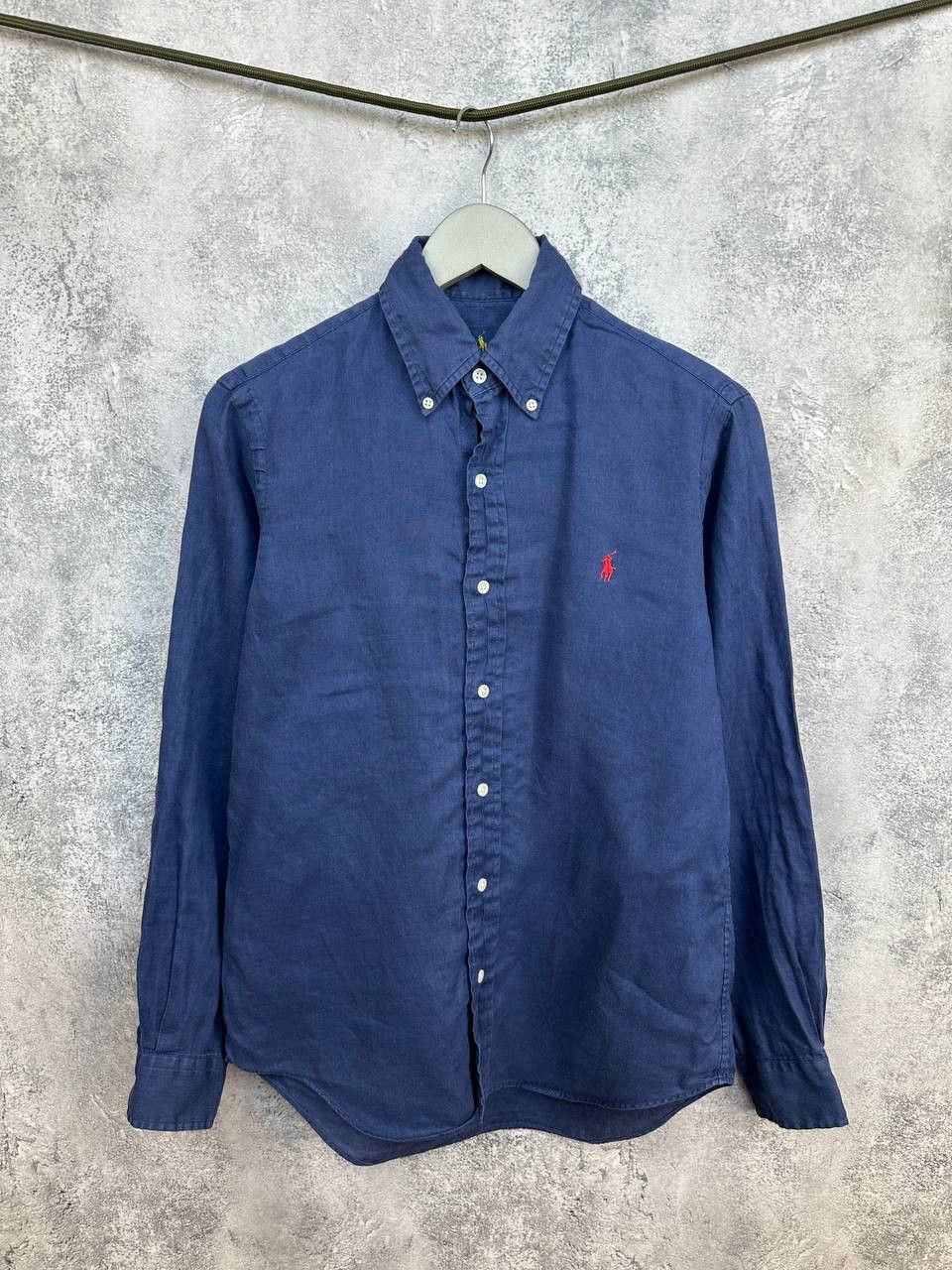 Polo Ralph Lauren 100% Linen Navy Button Up Shirt OldMoney