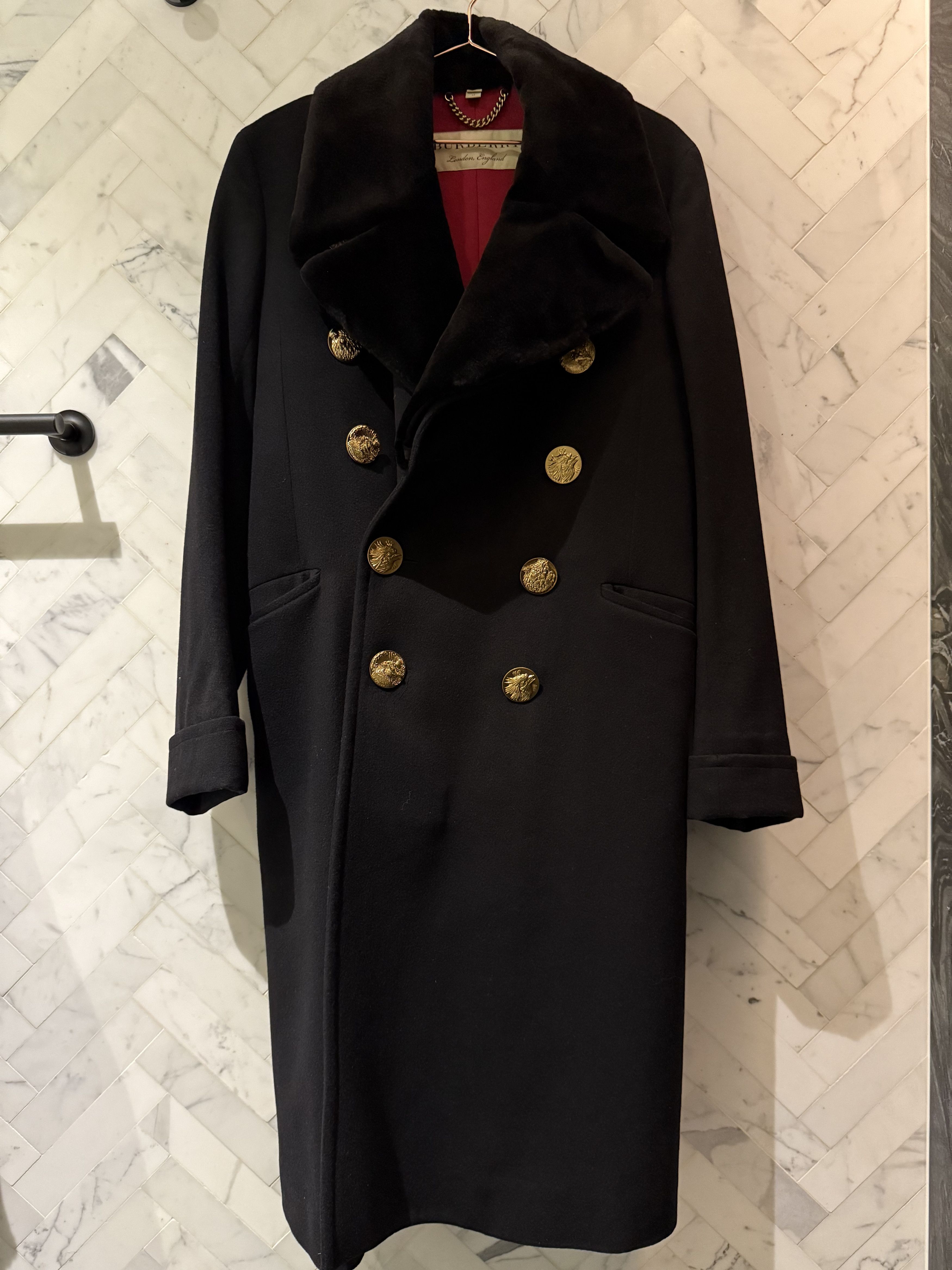 Burberry Burberry Mink Fur Cashmere Coat Black Gold Double breasted Size US M / EU 48-50 / 2 - 3 Thumbnail